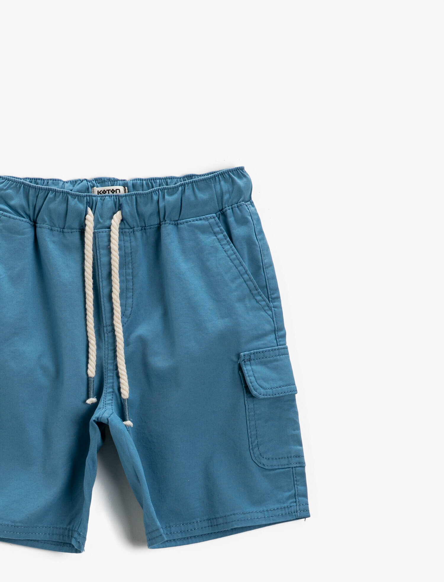  Erkek Çocuk Beli Bağlamalı Kargo Cepli Şort Pamuklu