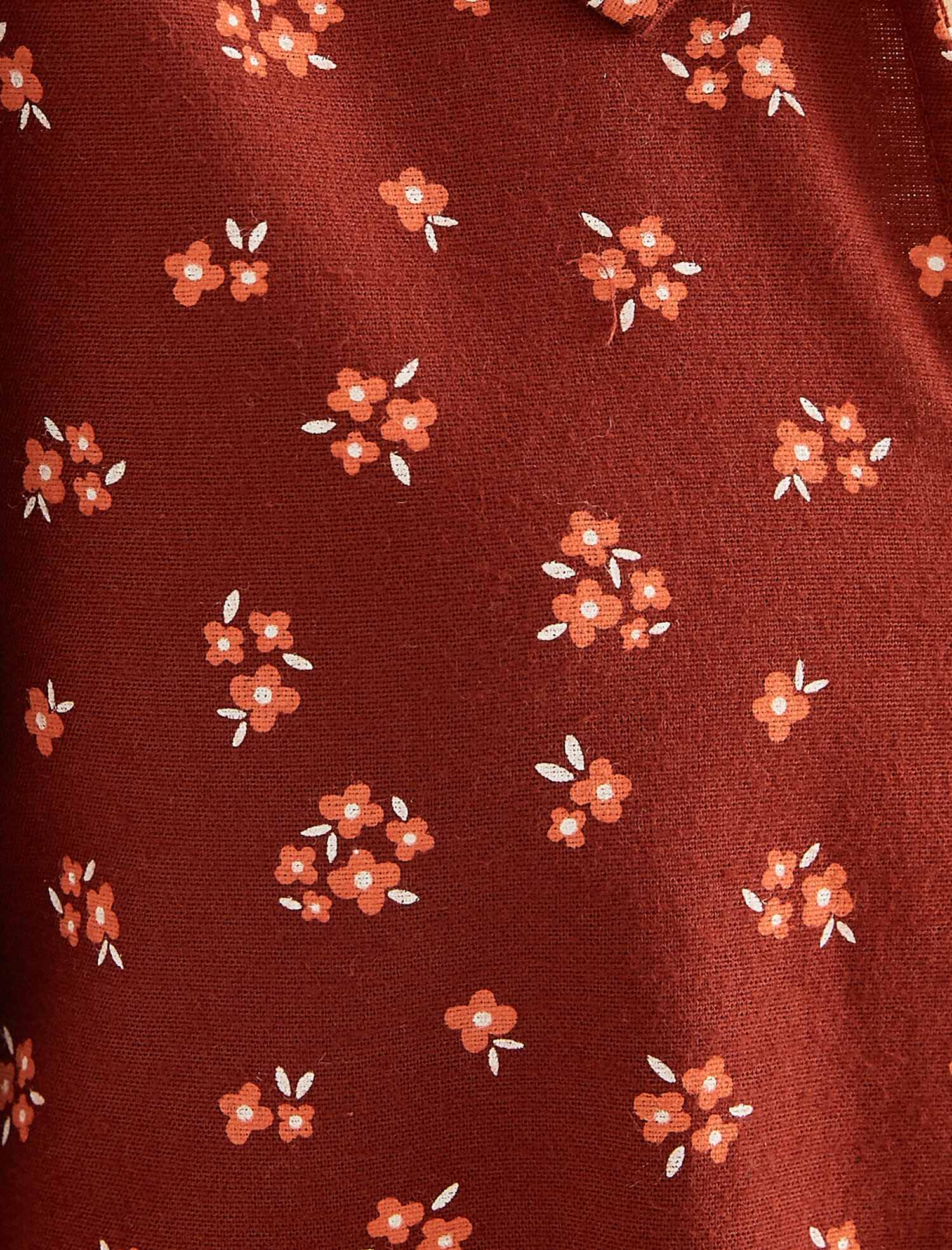   Çiçekli Kışlık Elbise Fırfır Detaylı Pamuklu