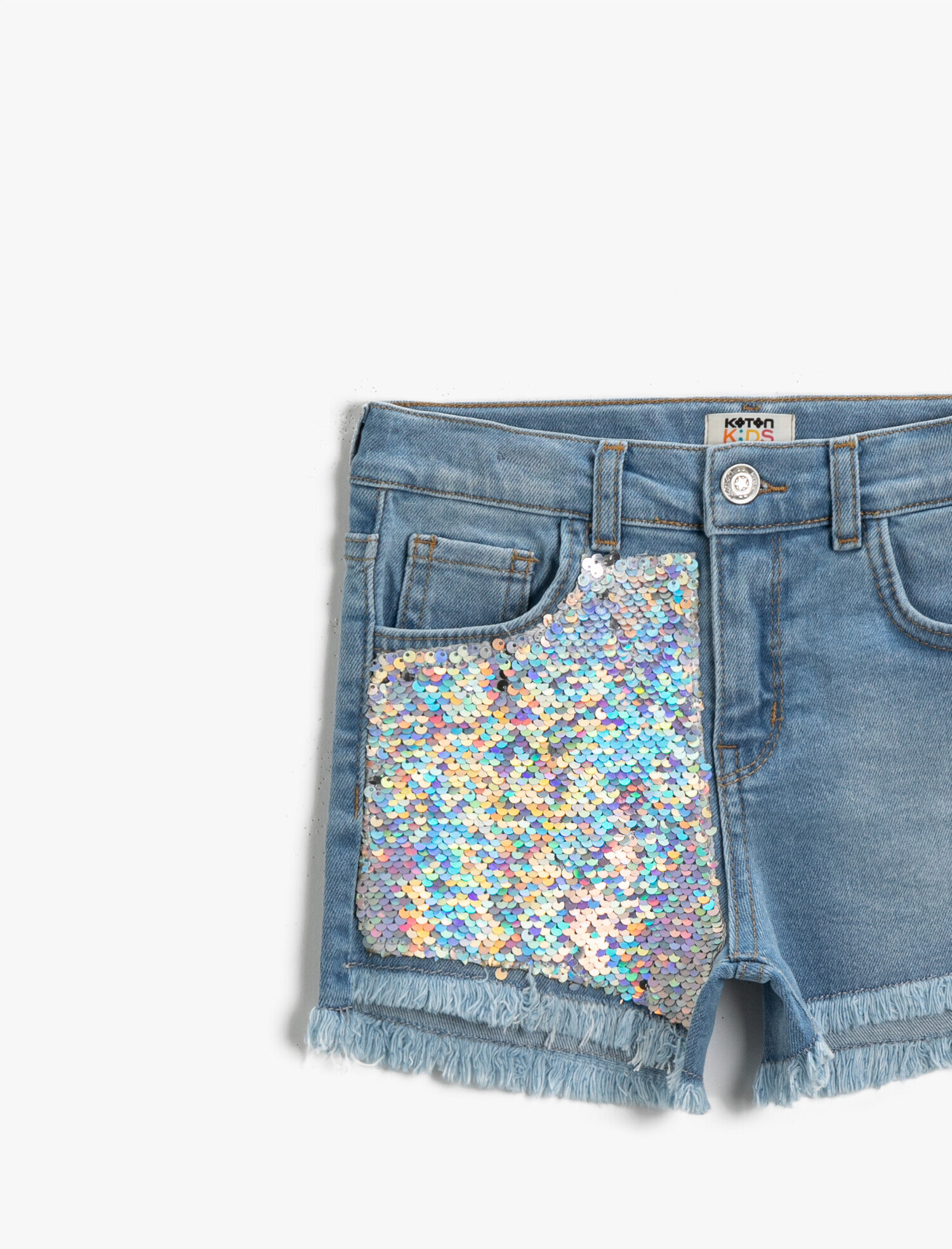 Kız Çocuk Jean Şort Pullu