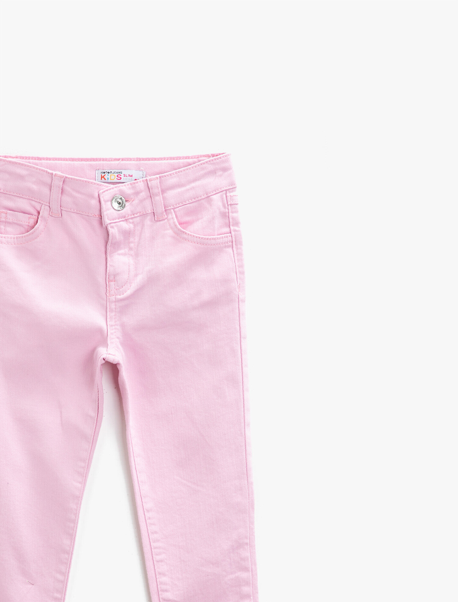  Kız Çocuk Basic Kot Pantolon Pamuklu Cepli - Slim Jean