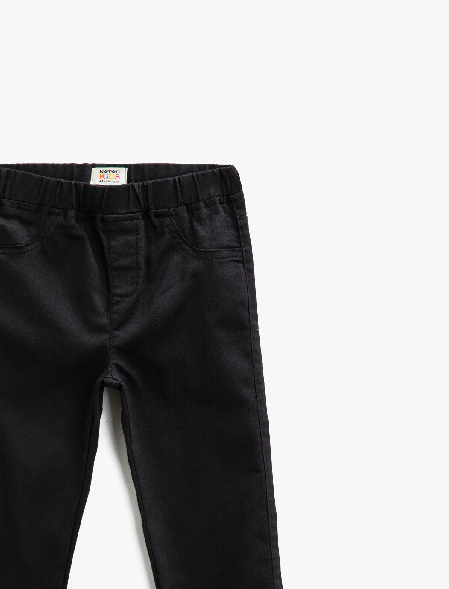  Kız Çocuk Beli Lastikli Pantolon Pamuklu Basic