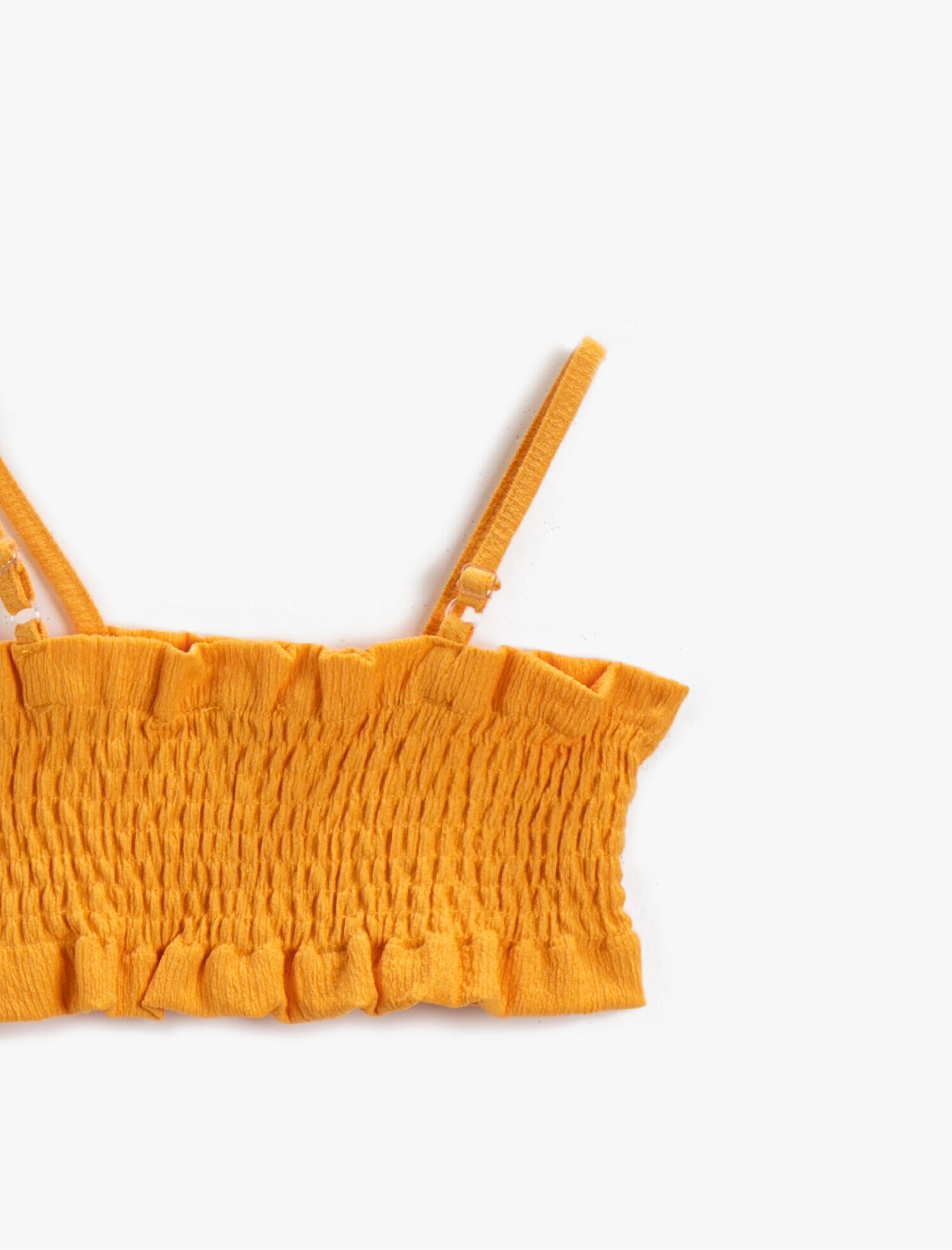  Kız Çocuk Büzgülü Kısa Atlet İnce Askılı