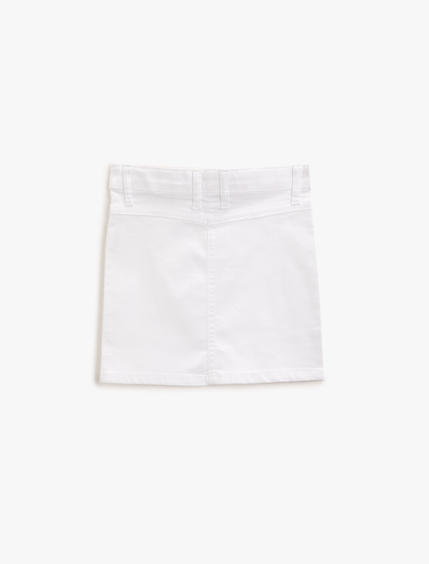  Kız Çocuk Düğmeli Etek Pamuklu Cepli Basic