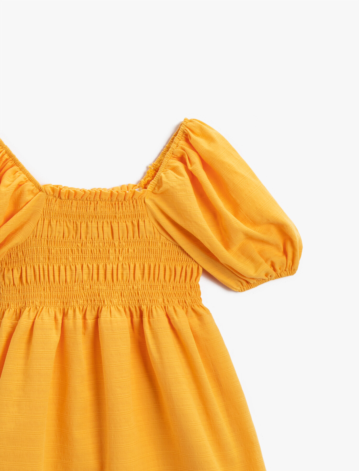  Kız Çocuk Balon Kol Elbise Pamuklu