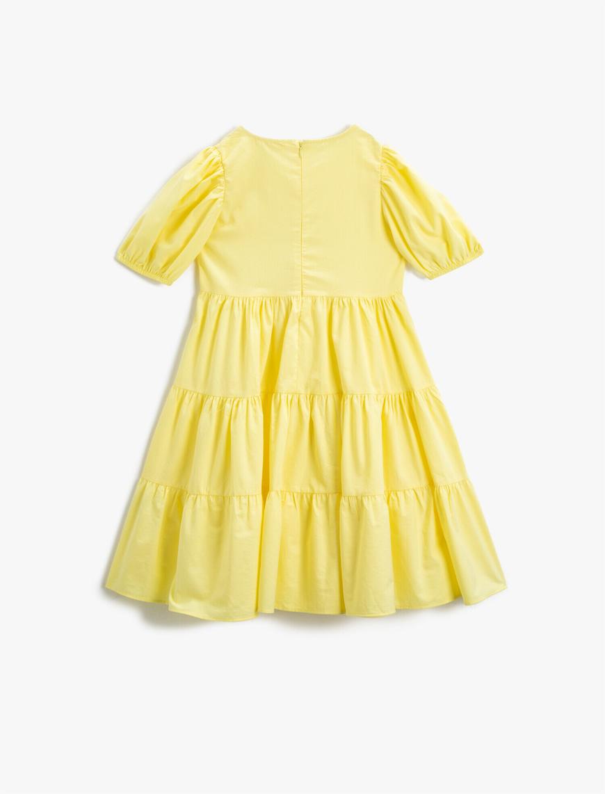  Kız Çocuk Yazlık Elbise Balon Kollu