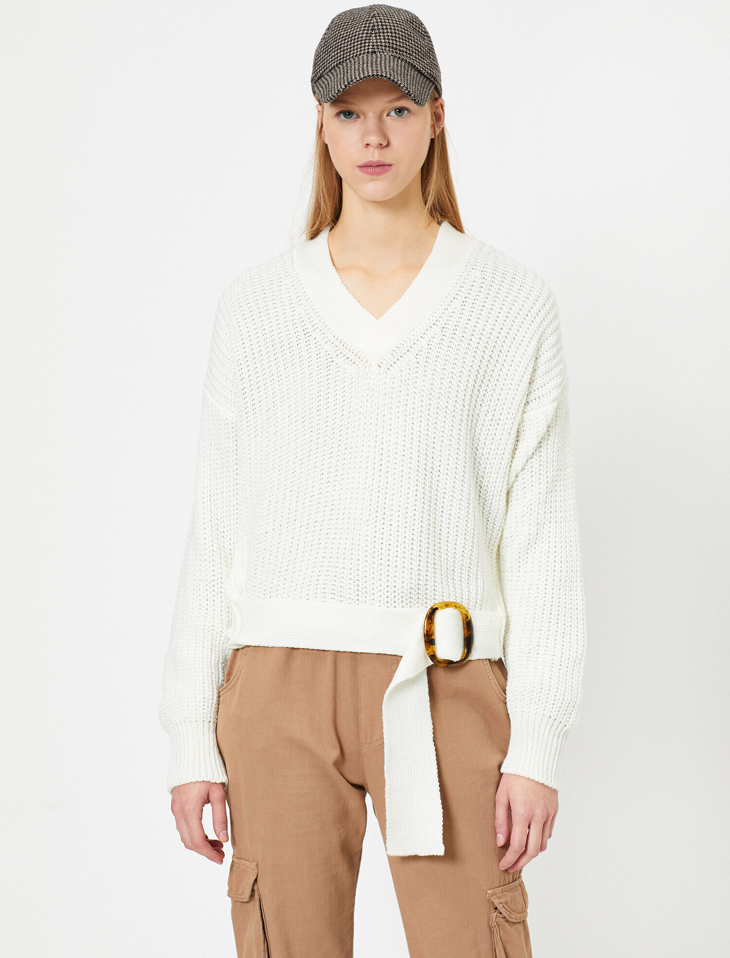 Beli Bağlamalı Triko Kazak