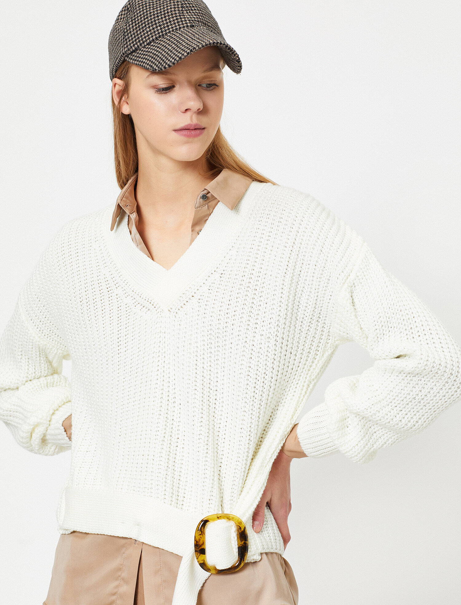 Beli Bağlamalı Triko Kazak