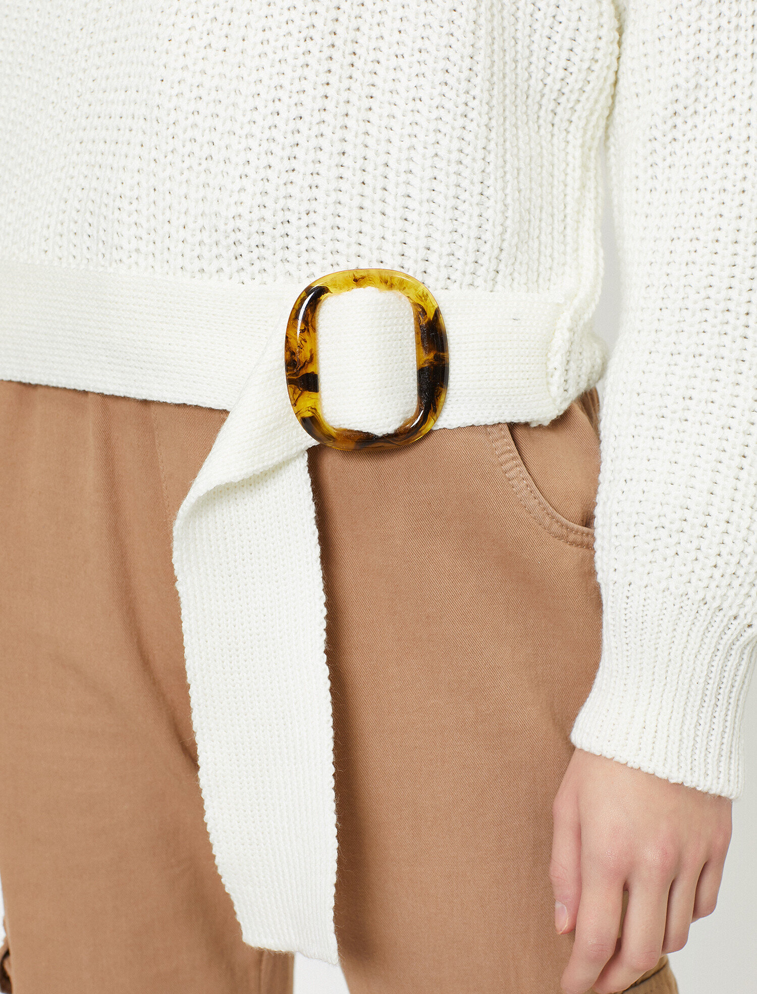 Beli Bağlamalı Triko Kazak