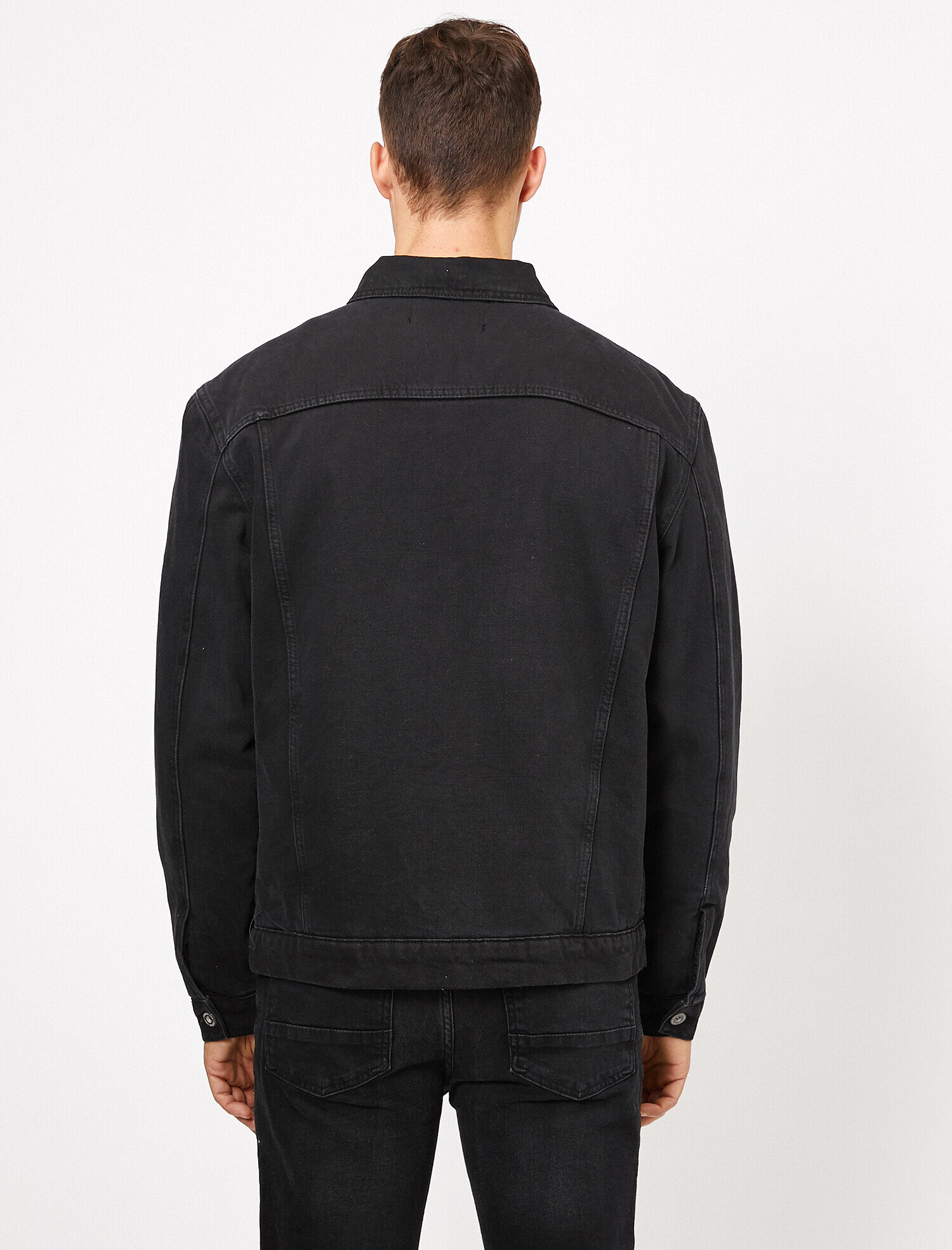   Fermuar Detaylı Jean Ceket