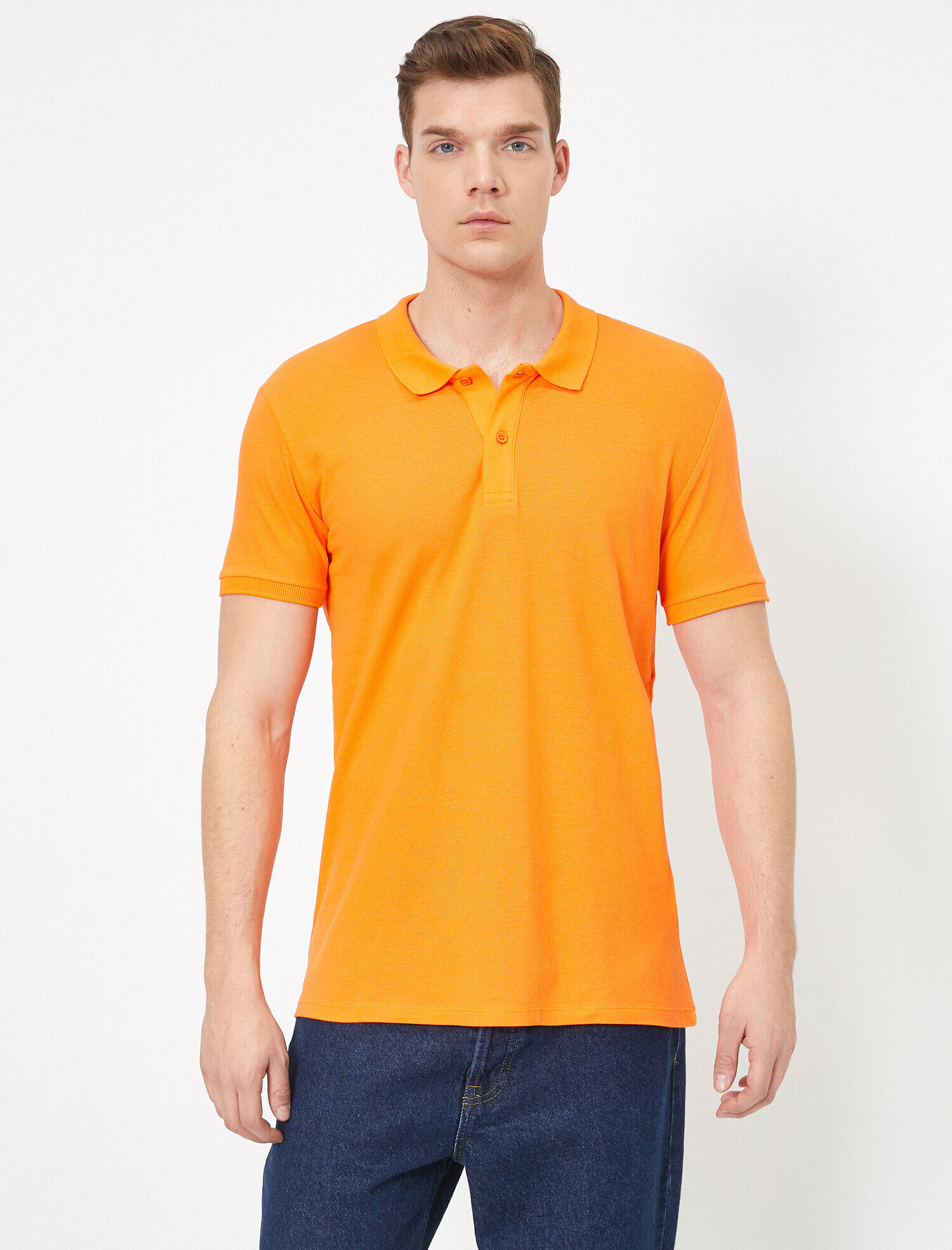   Polo Yaka Kısa Kollu Dar Kesim Basic Tişört