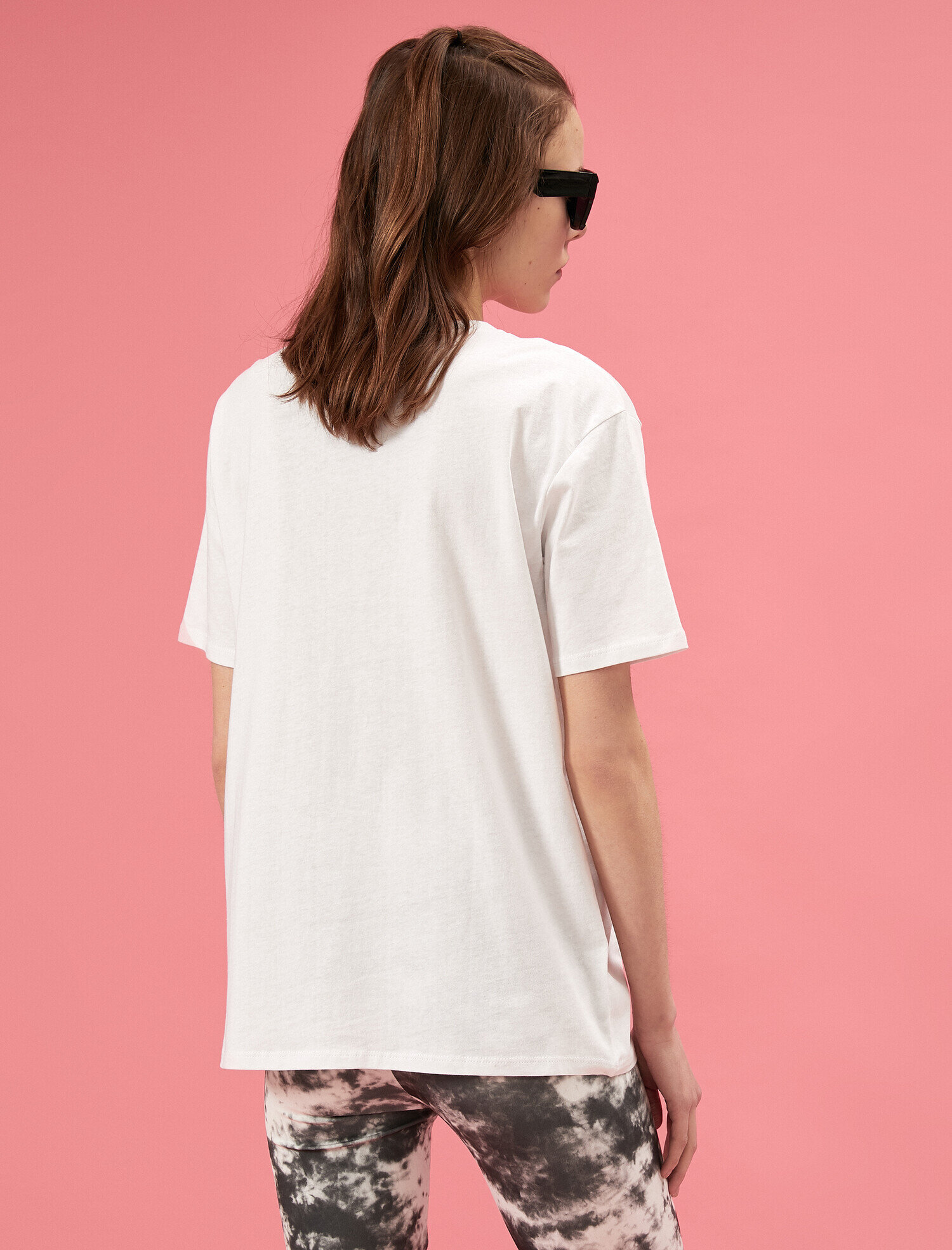   Baskılı Tişört Bisiklet Yaka Pamuklu