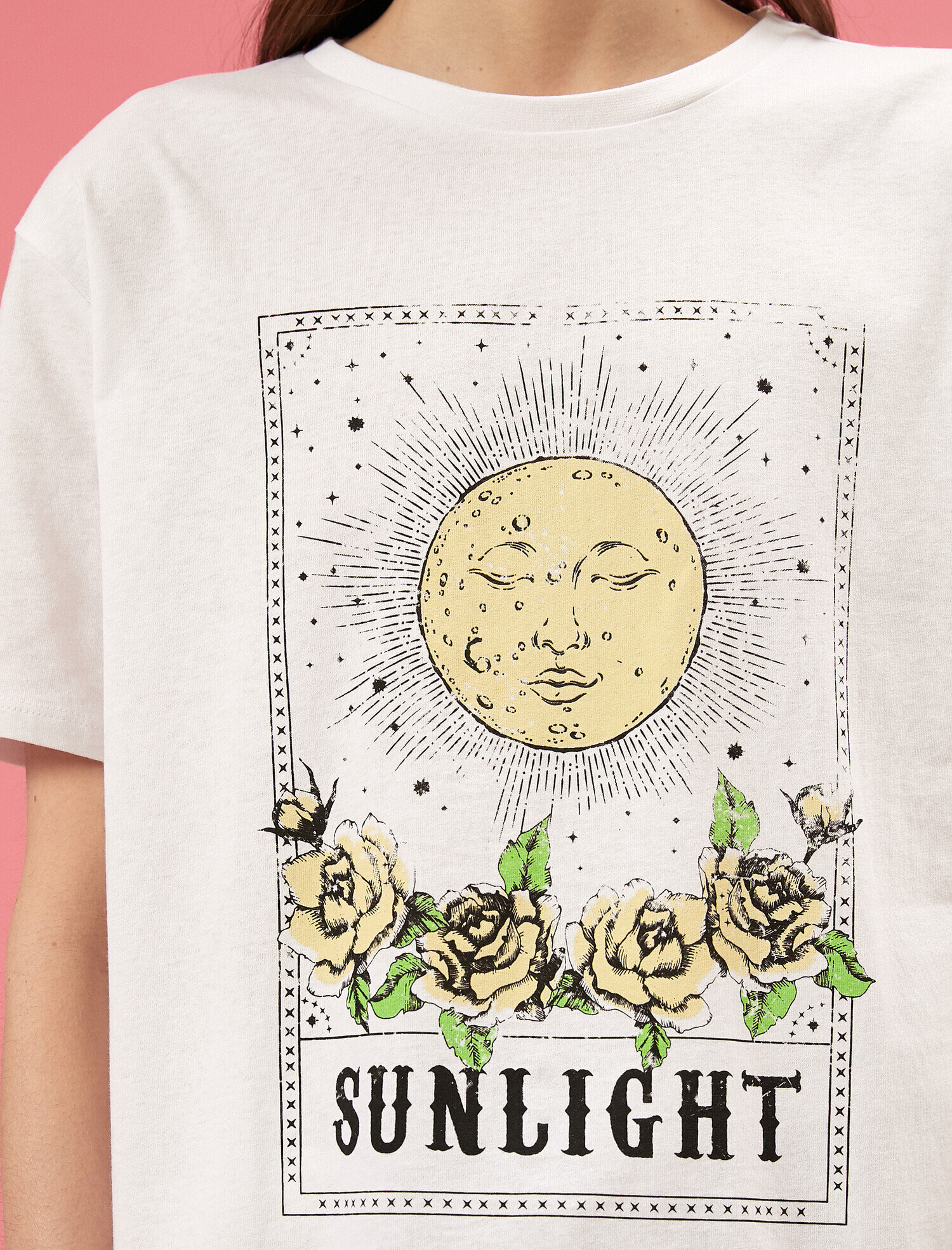   Baskılı Tişört Bisiklet Yaka Pamuklu