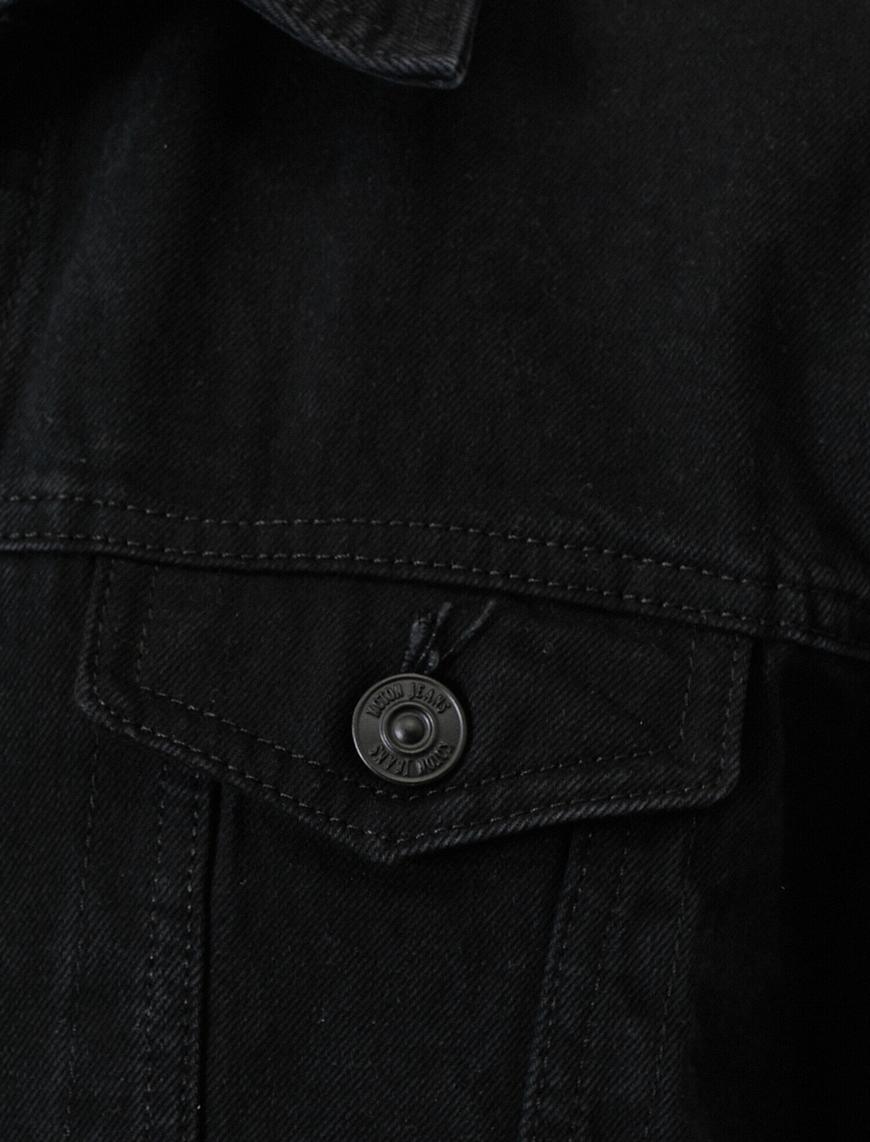   Düğmeli Cep Detaylı %100 Pamuk Jean Ceket