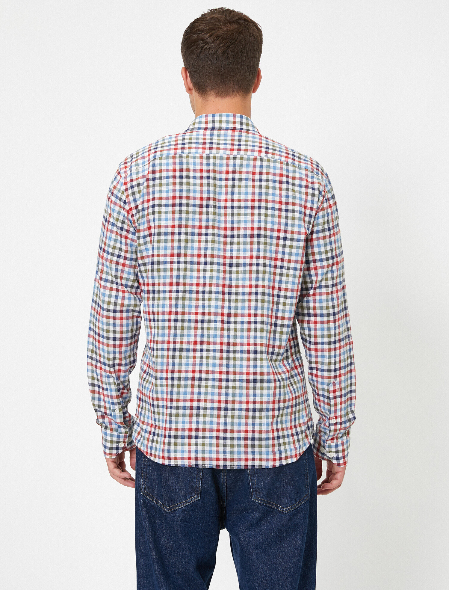   Kareli Cep Detaylı Gömlek