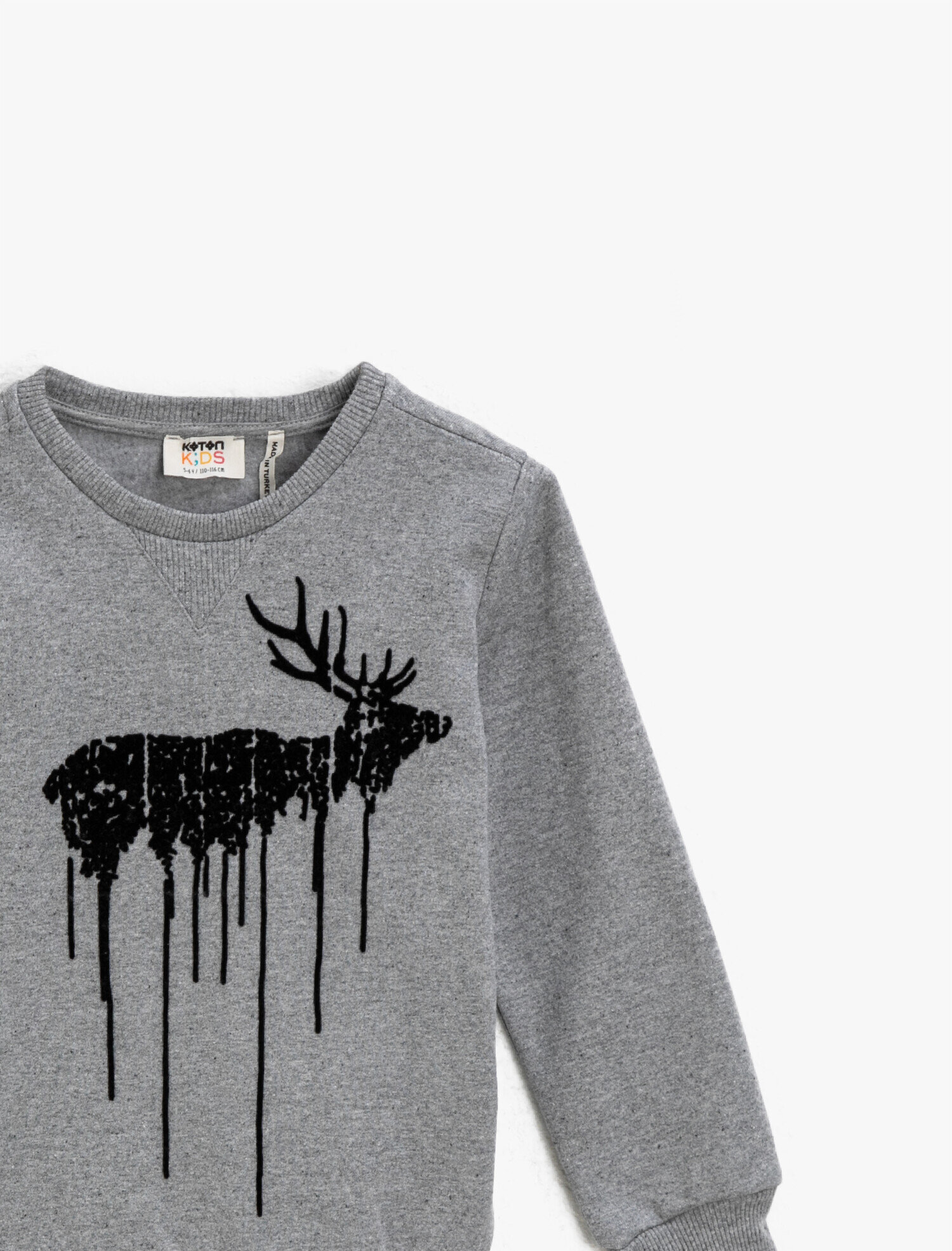  Erkek Çocuk Bisiklet Yaka Baskılı Uzun Kollu Sweatshirt