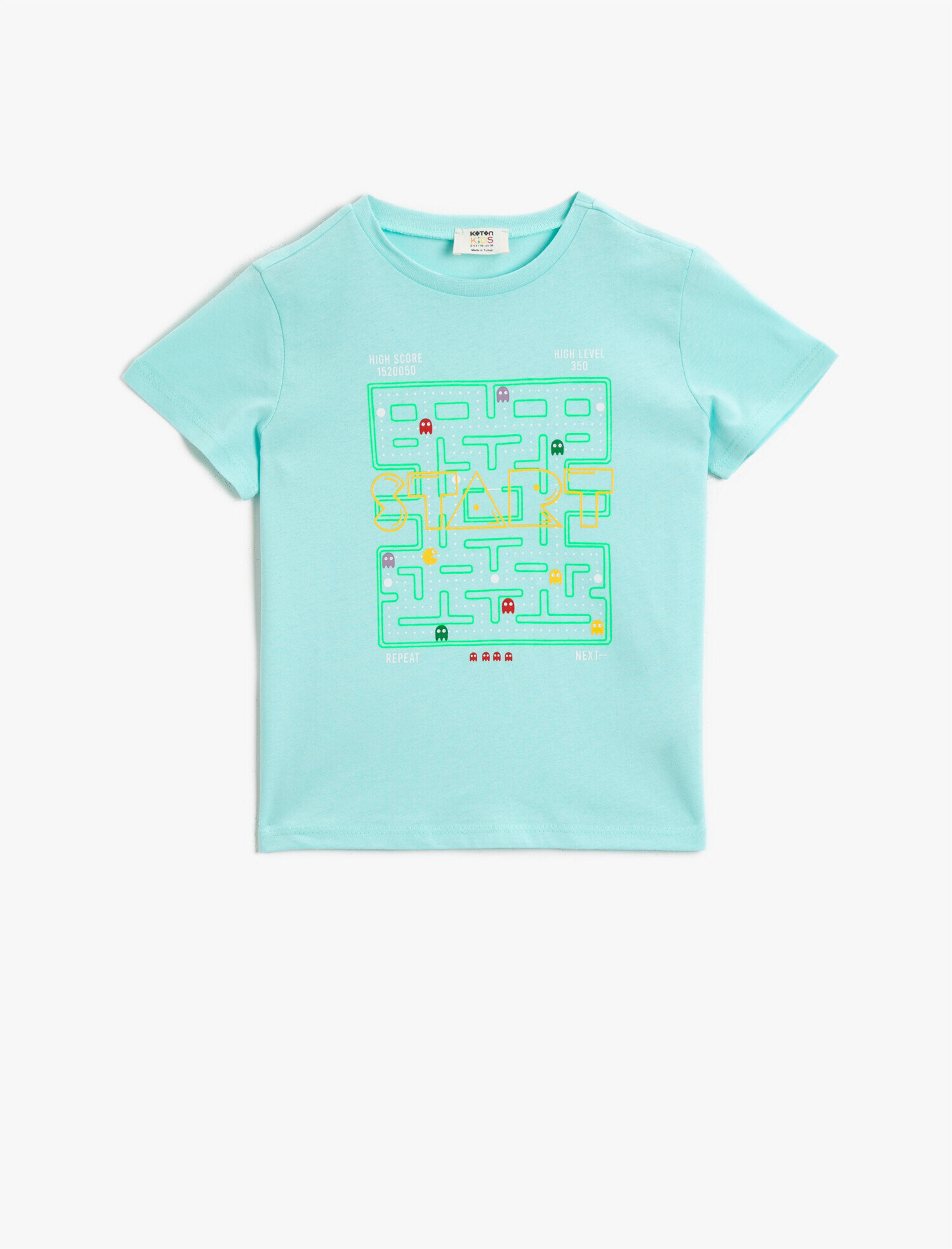  Erkek Çocuk Karanlıkta Parlayan Baskılı Tişört Bisiklet Yaka  Pamuklu