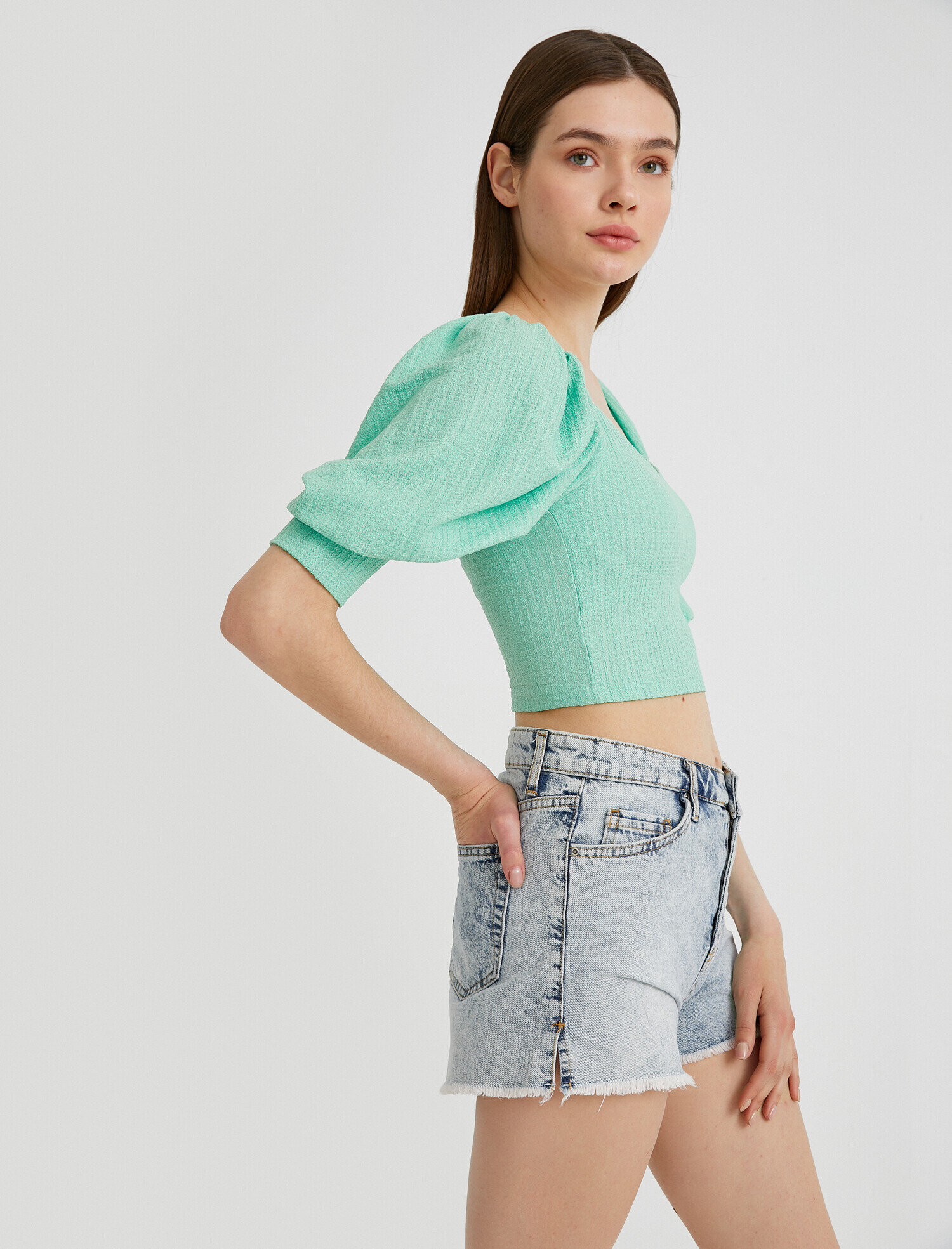   Crop Prenses Kol Bluz