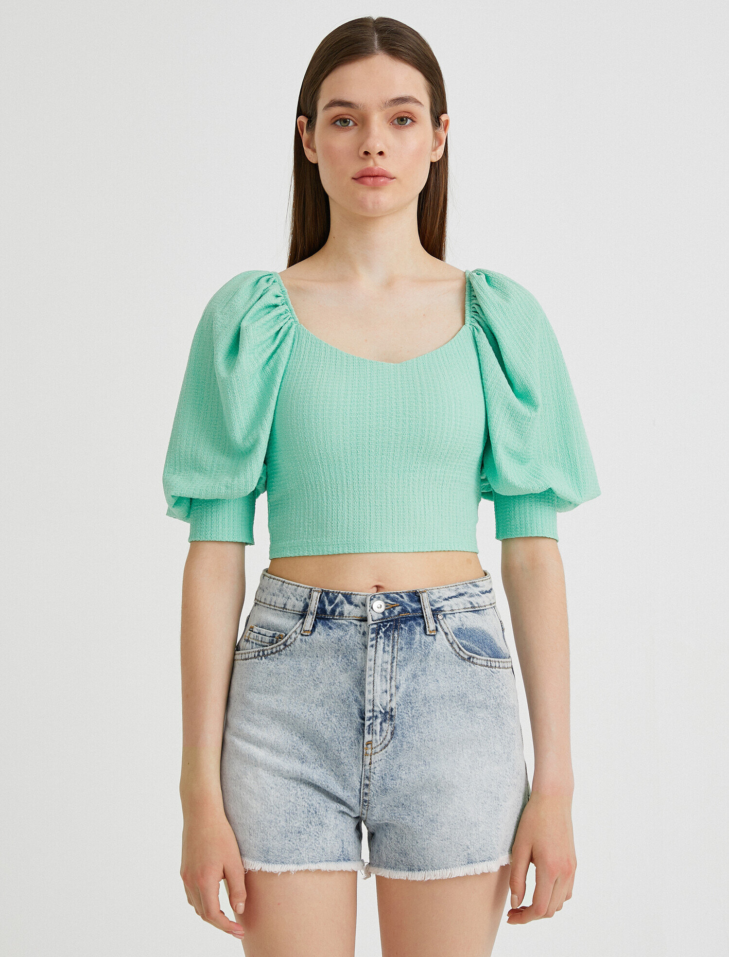   Crop Prenses Kol Bluz