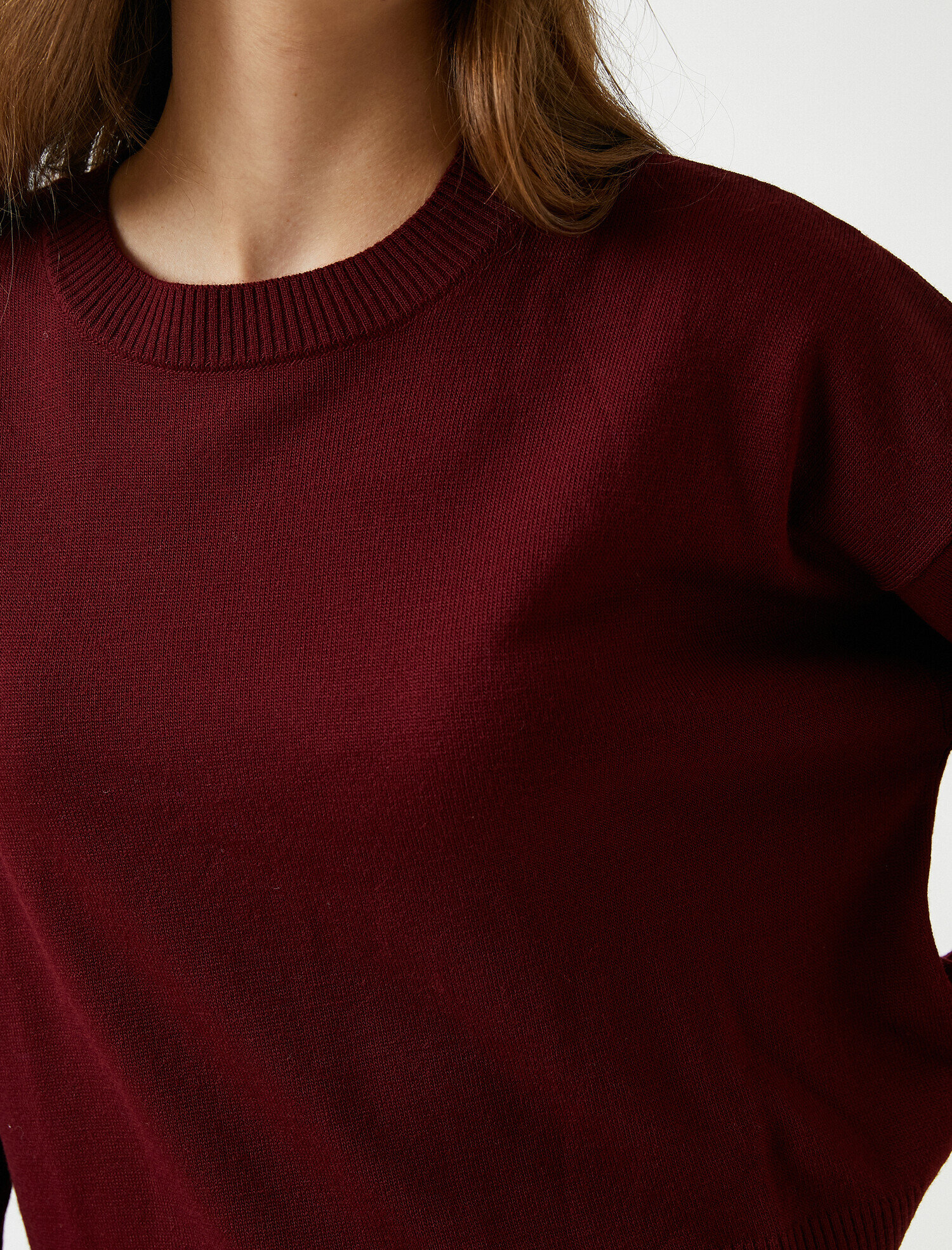   Bisiklet Yaka Triko Kazak Kaşmir Dokulu