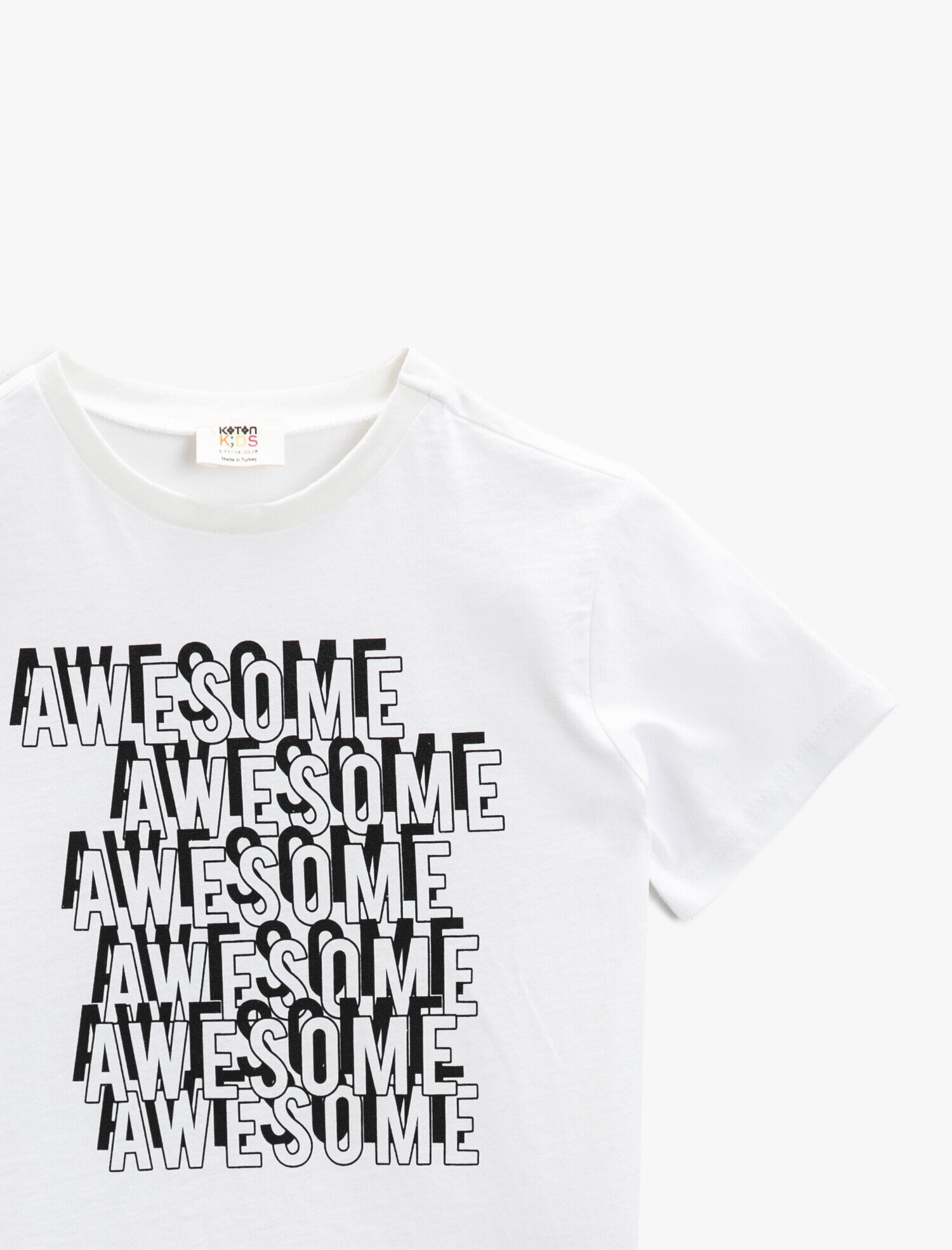  Erkek Çocuk Yazılı Tişört Pamuklu Kısa Kollu Bisiklet Yaka