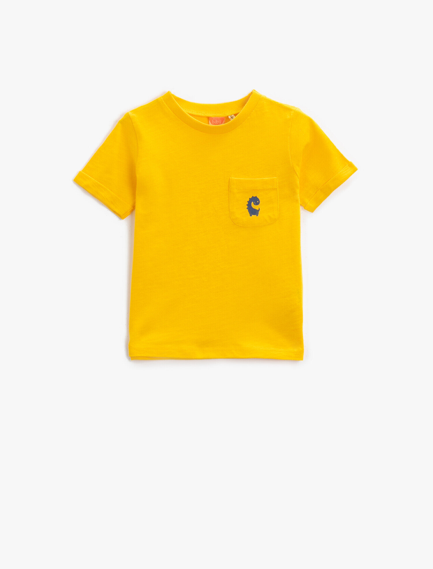  Erkek Bebek Baskılı Tişört Kısa Kollu Bisiklet Yaka Pamuklu Cepli