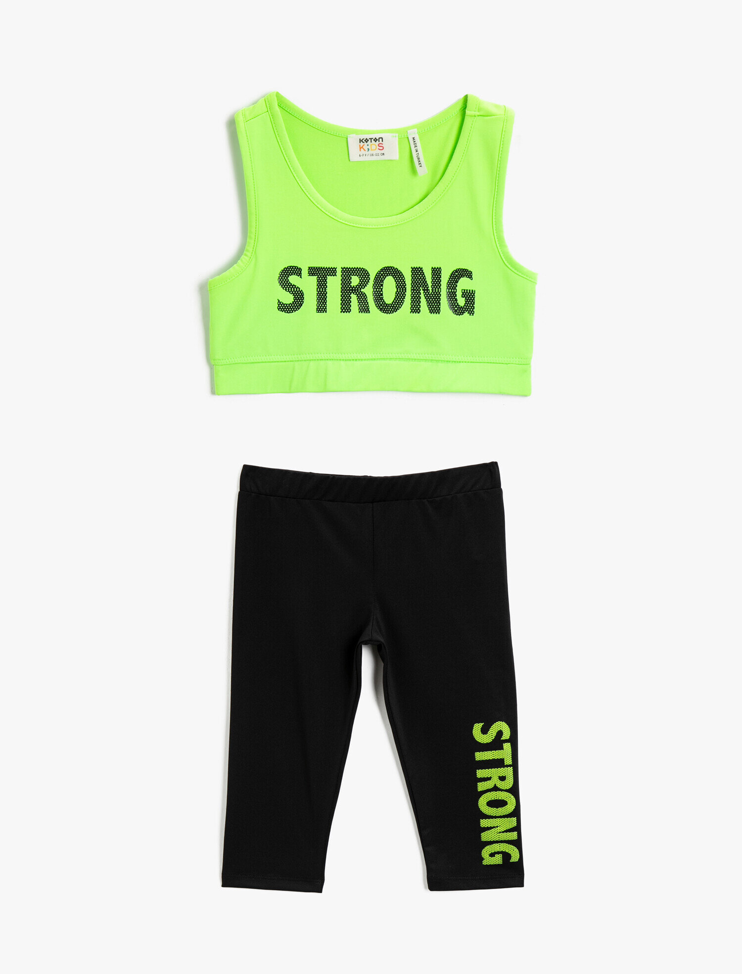  Kız Çocuk Sloganlı Spor Sütyeni Pamuklu