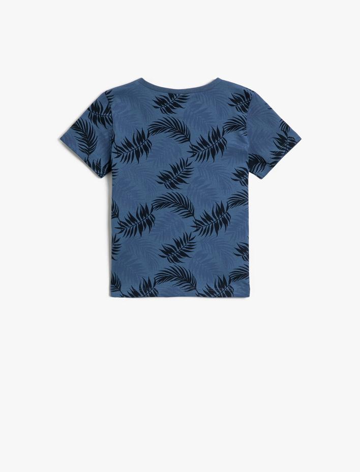 Erkek Bebek Kısa Kollu Tişört Pamuklu Baskılı Bisiklet Yaka