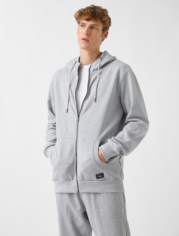   Kapüşonlu Fermuarlı Sweatshirt