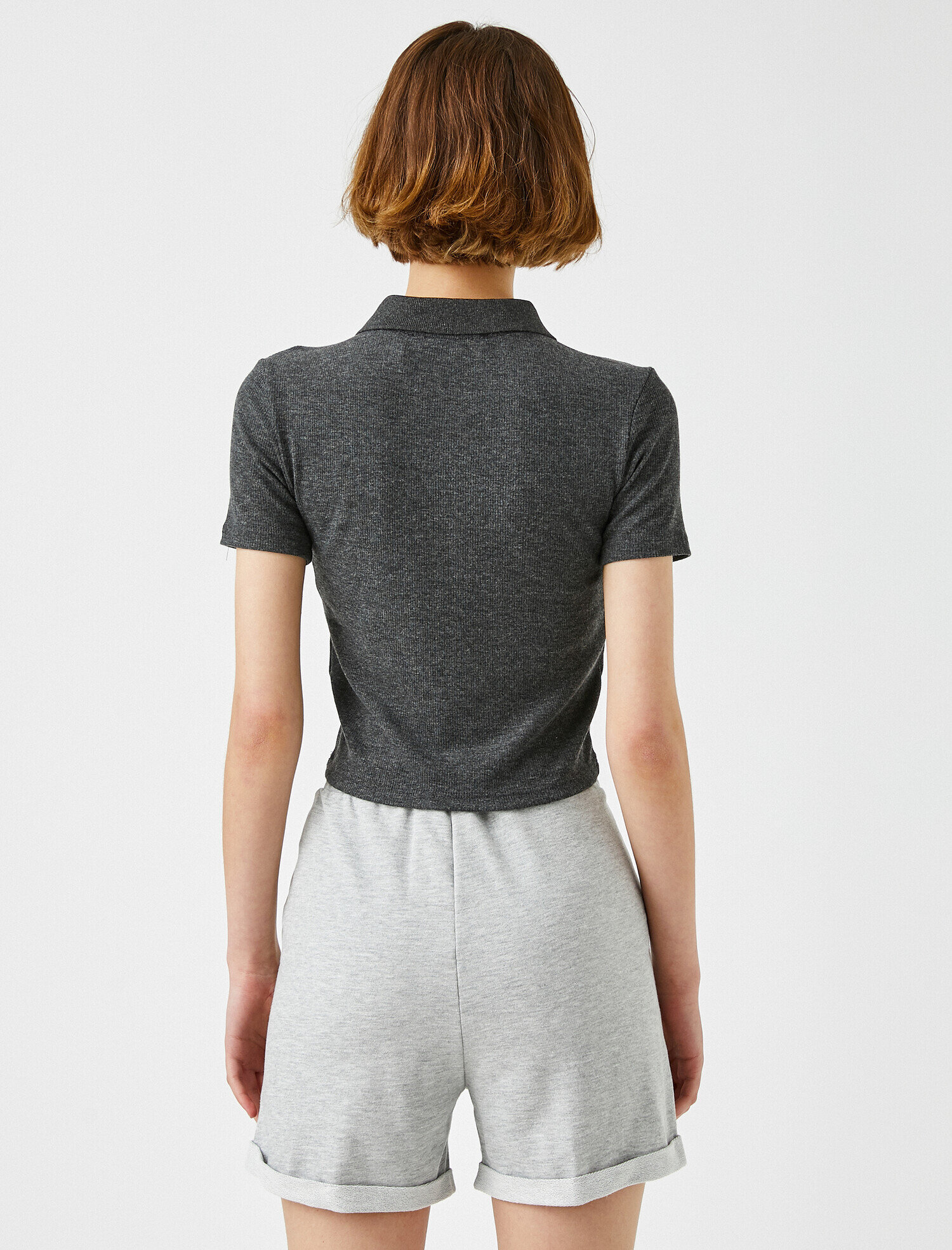   Polo Yaka Tişört Kısa Kollu Fitilli