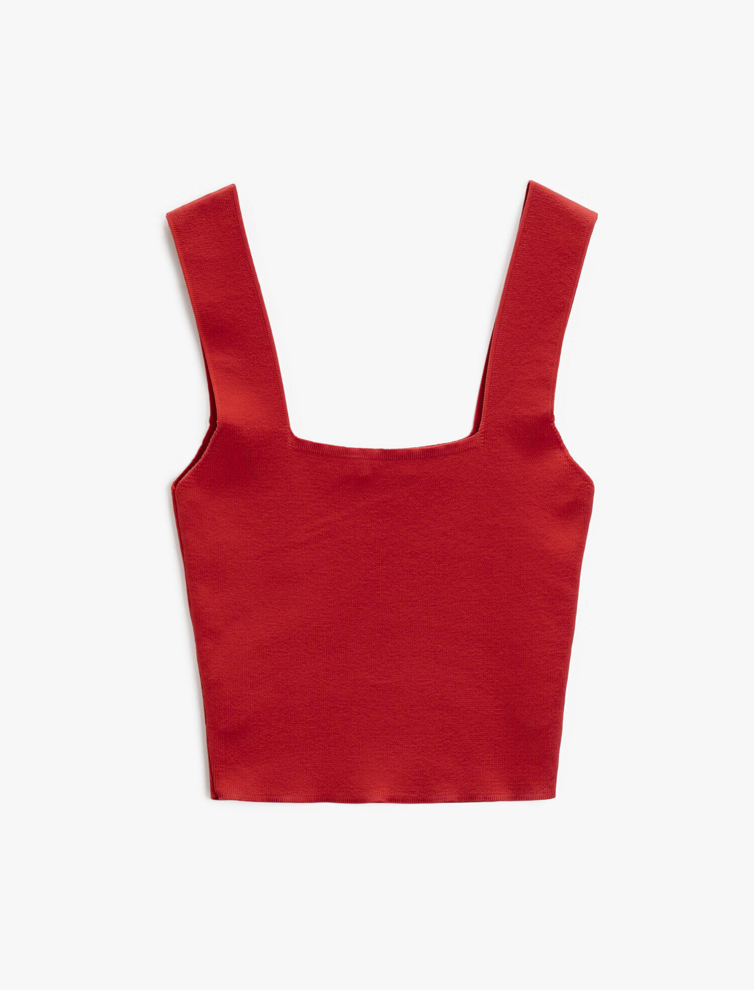   Kare Yaka Kalın Askılı Triko Atlet