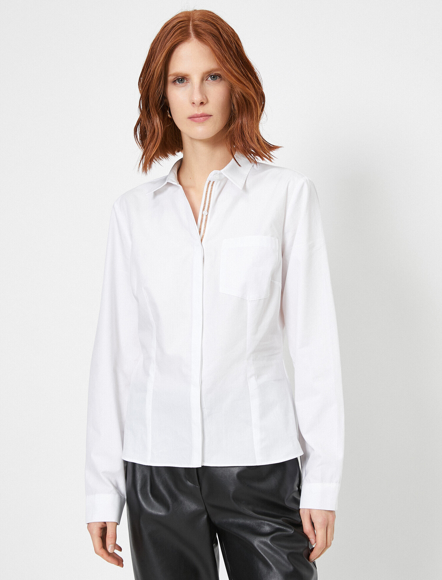   Şerit ve Cep Detaylı Pamuklu Gömlek