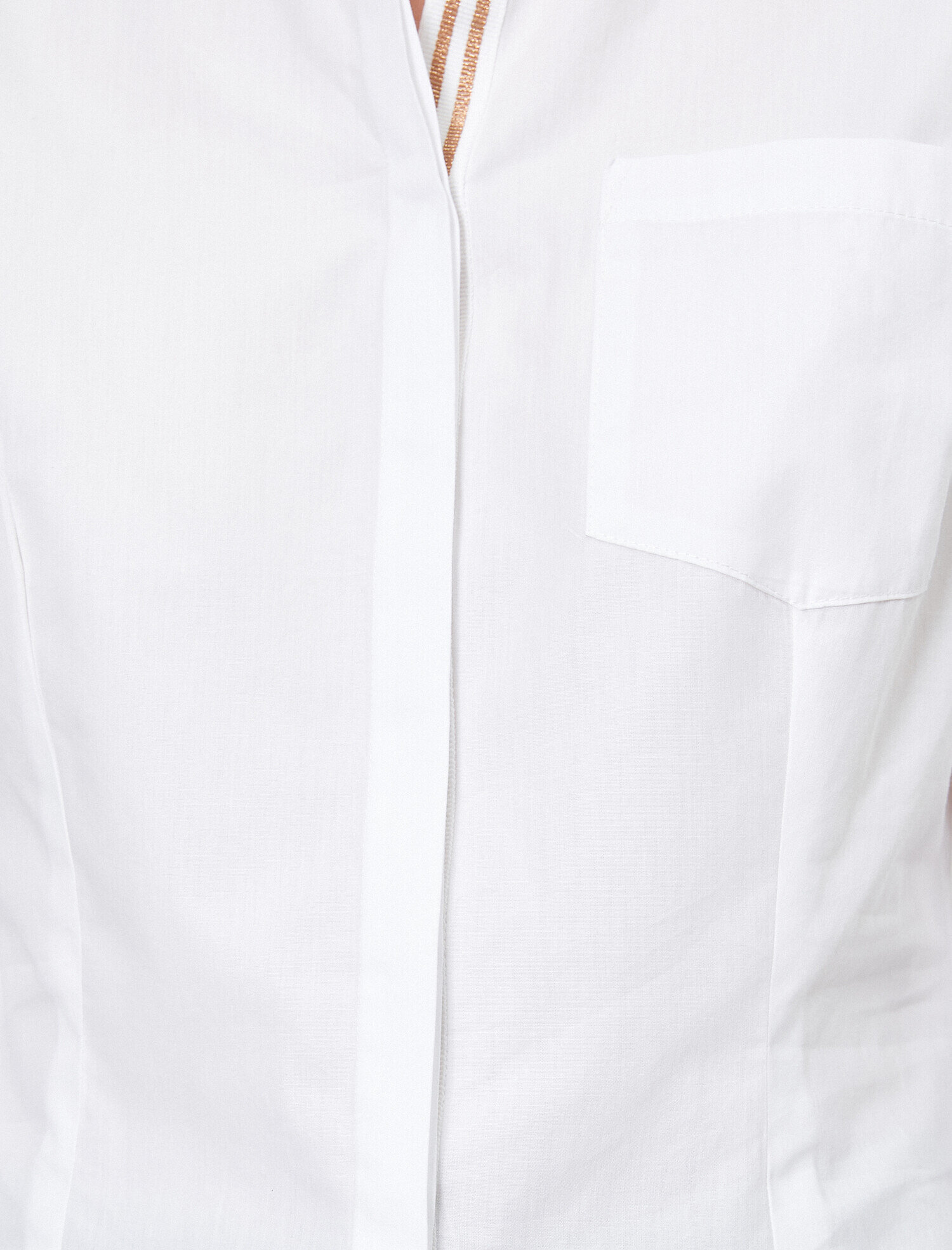   Şerit ve Cep Detaylı Pamuklu Gömlek