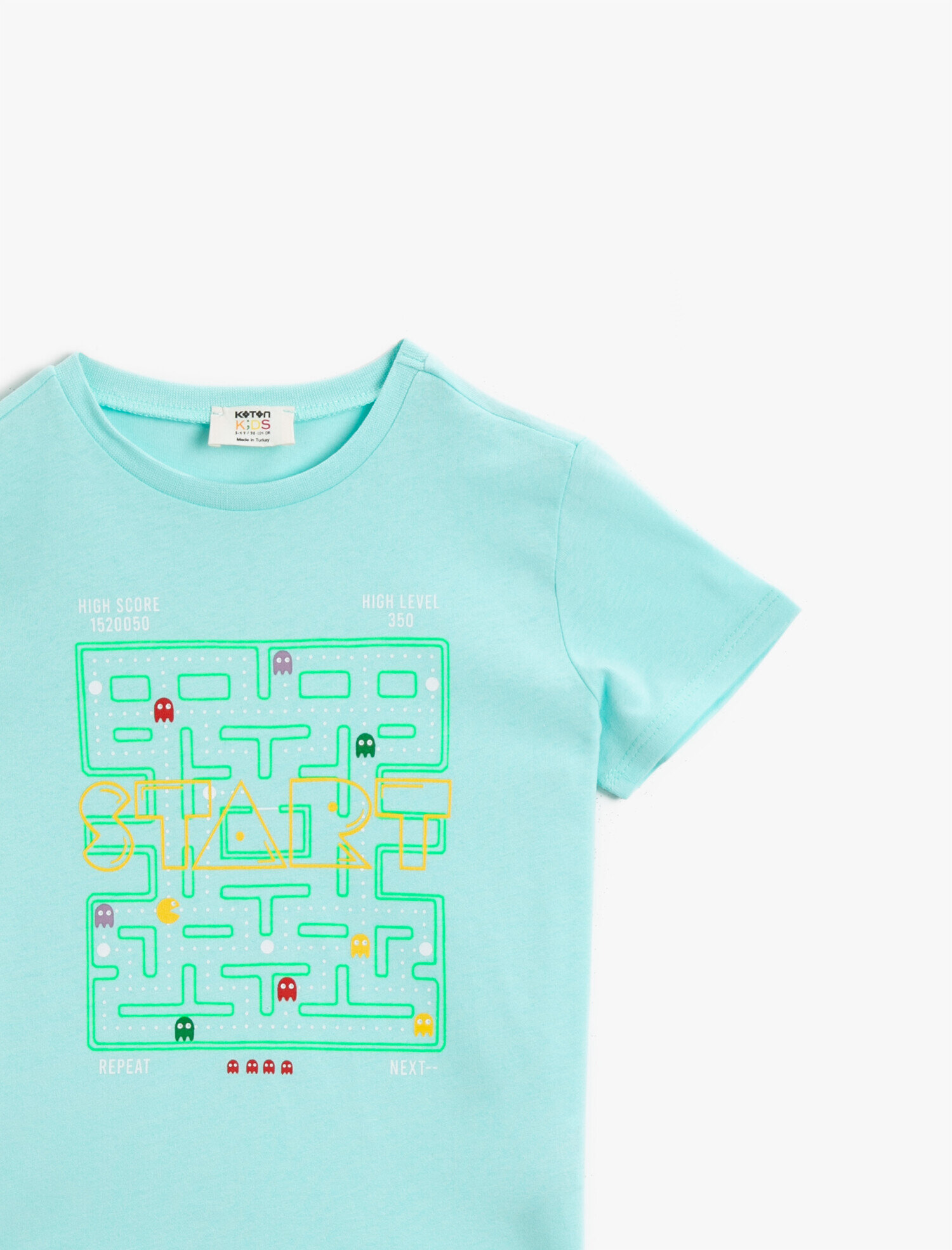  Erkek Çocuk Karanlıkta Parlayan Baskılı Tişört Bisiklet Yaka  Pamuklu