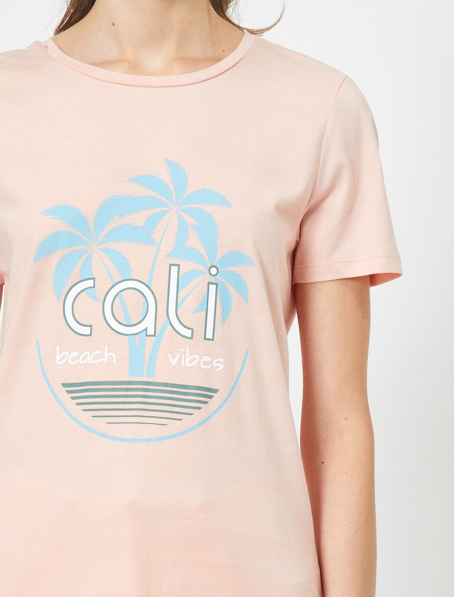   Baskılı Bisiklet Yaka Kısa Kollu Tişört