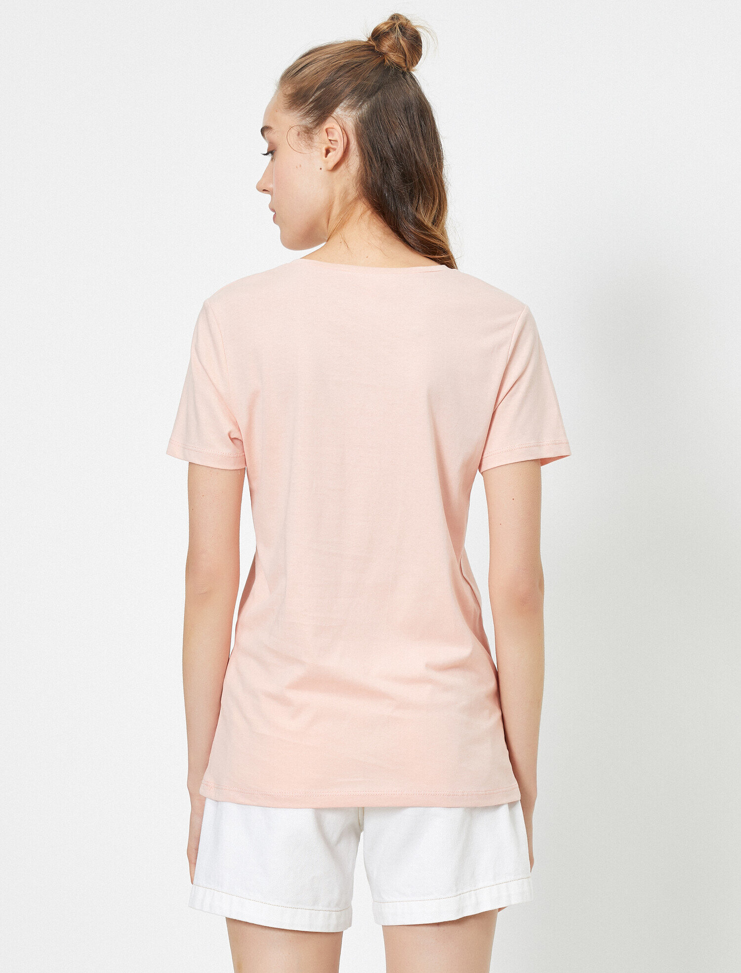   Baskılı Bisiklet Yaka Kısa Kollu Tişört