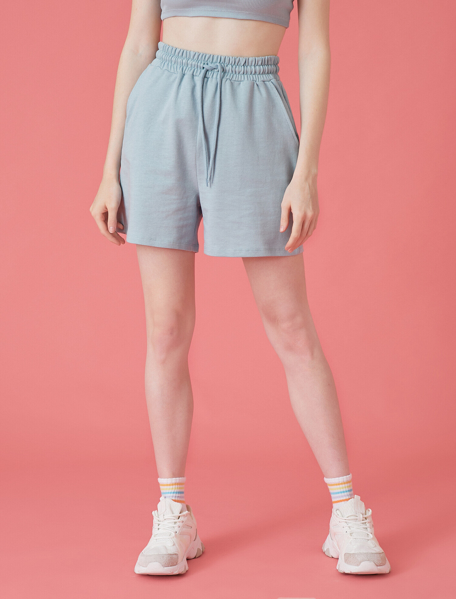   Cepli Şort Belden Bağlamalı Pamuklu