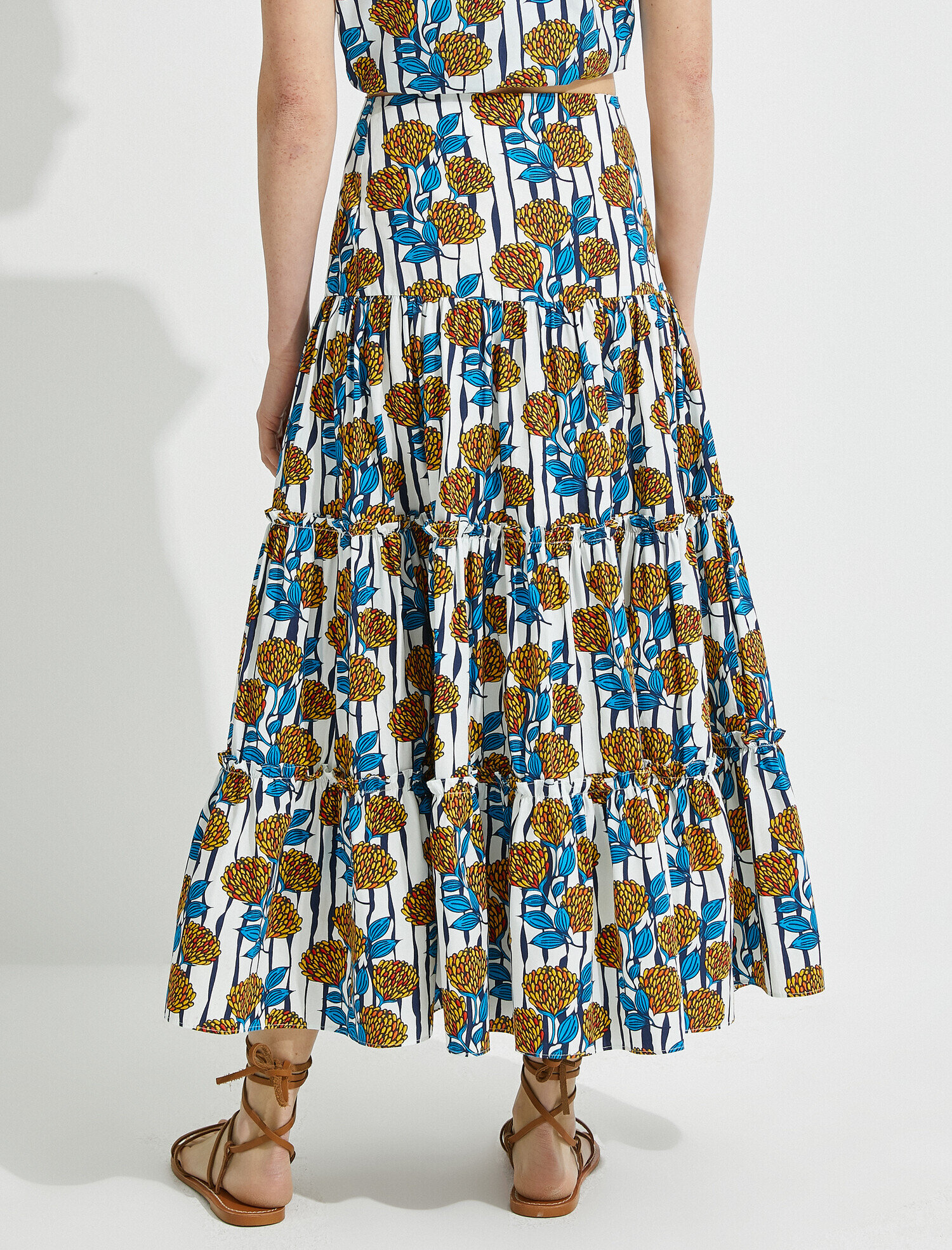   El Emeği Uzun Etek Çiçekli Pamuklu