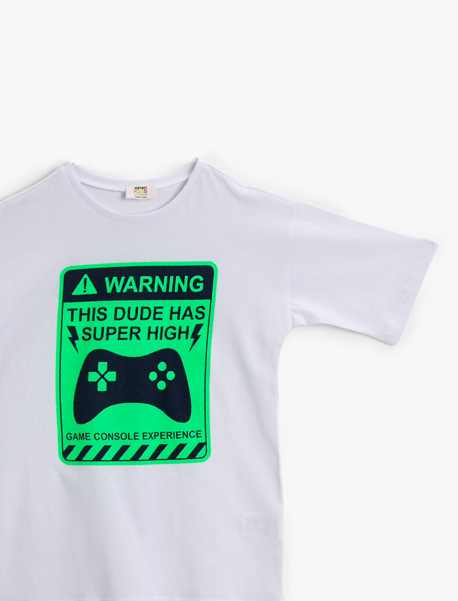  Erkek Çocuk Karanlıkta Parlayan Baskılı Tişört Bisiklet Yaka Kısa Kollu Pamuklu