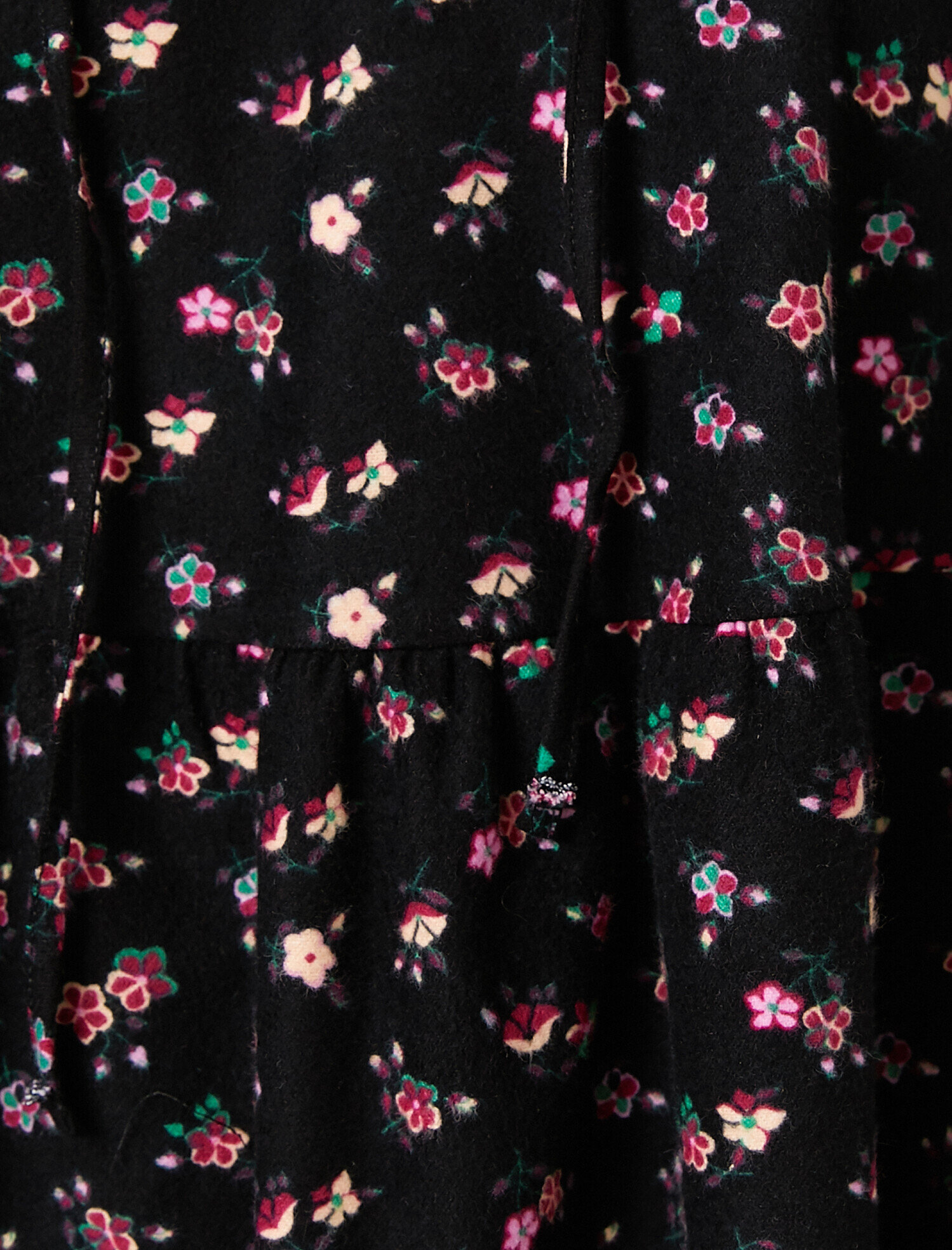   %100 Pamuk Uzun Kollu Çiçek Desenli Elbise