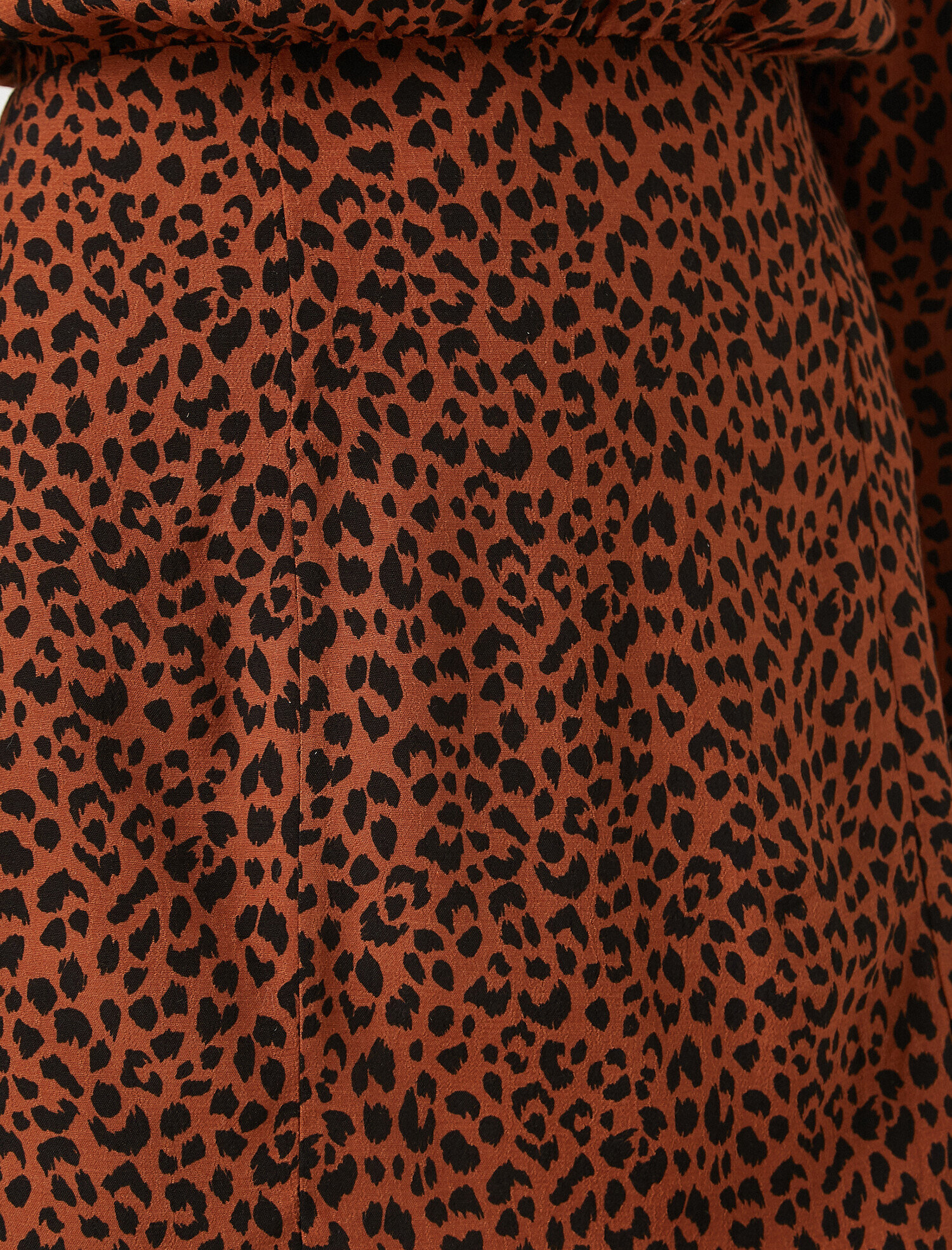   Dik Yaka Uzun Kollu Baskılı Kısa Elbise