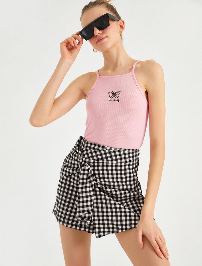  Baskılı Atlet Halter Yaka