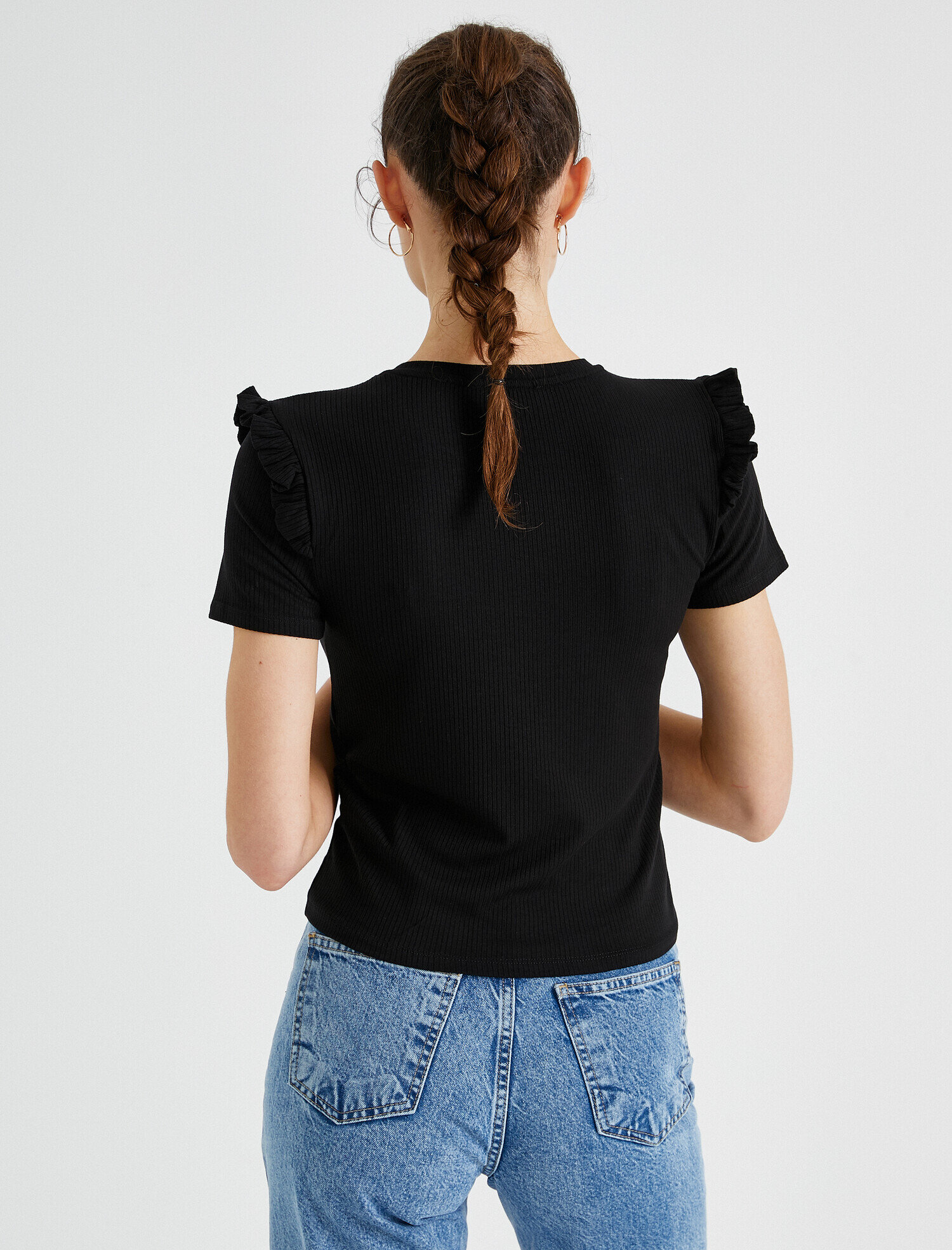   Fitilli Tişört Fırfırlı