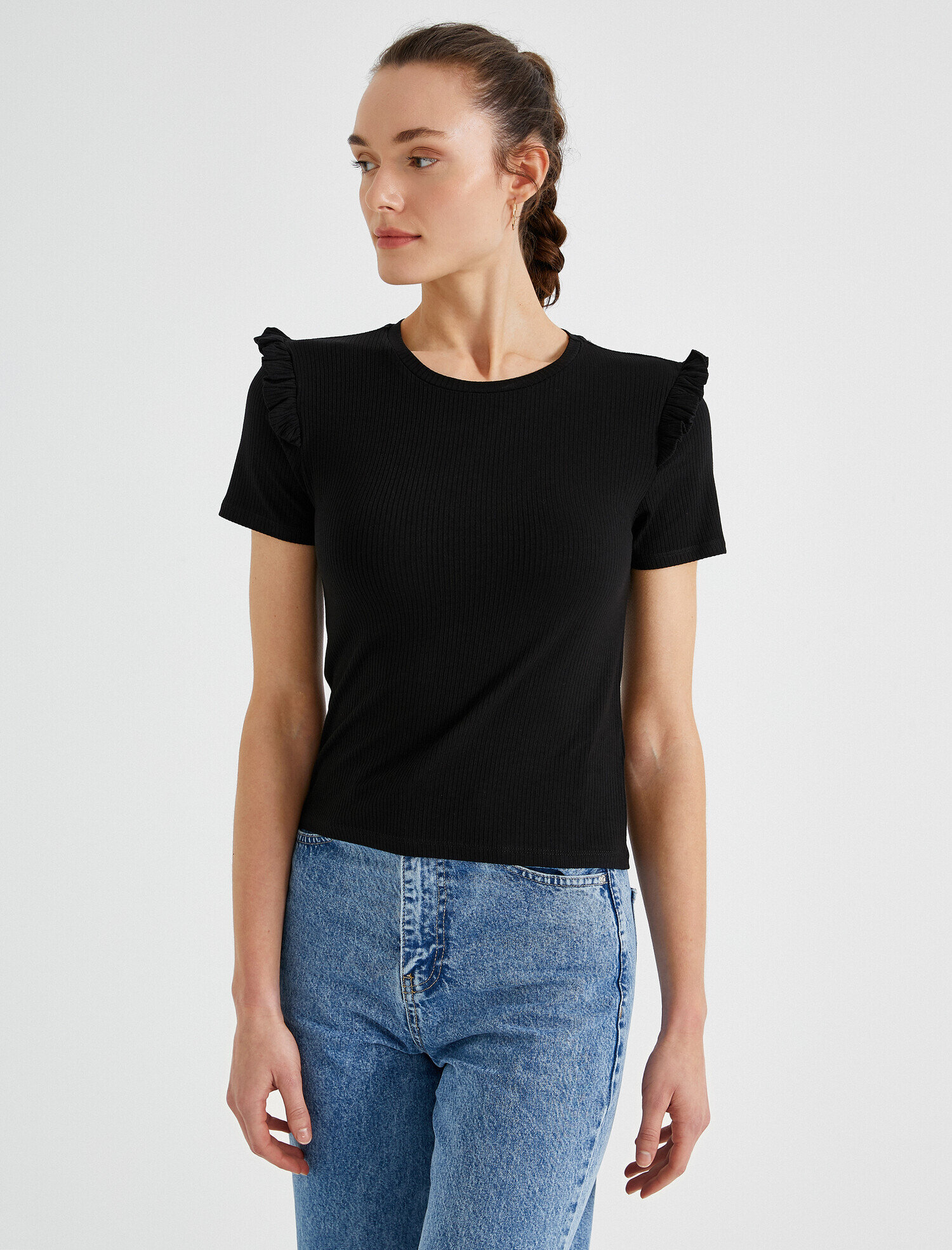   Fitilli Tişört Fırfırlı