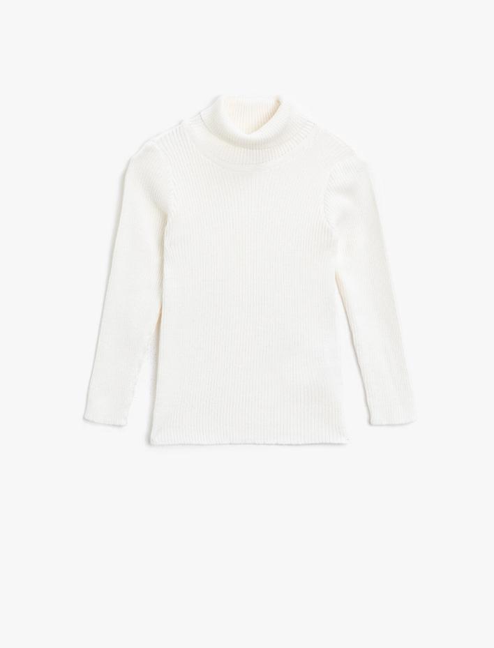 Kız Çocuk Boğazlı Pamuklu Kazak