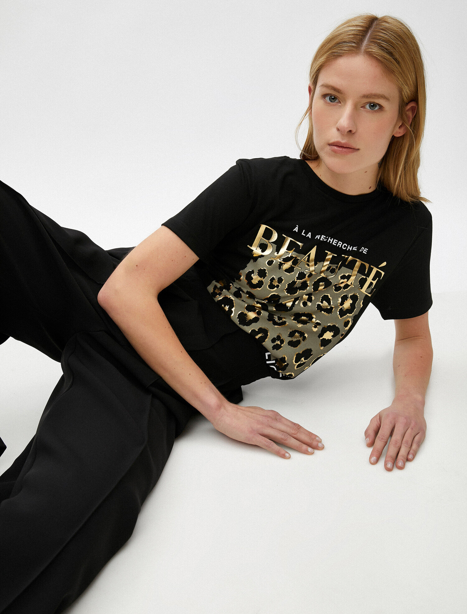   Kısa Kollu Tişört Bisiklet Yaka Baskılı