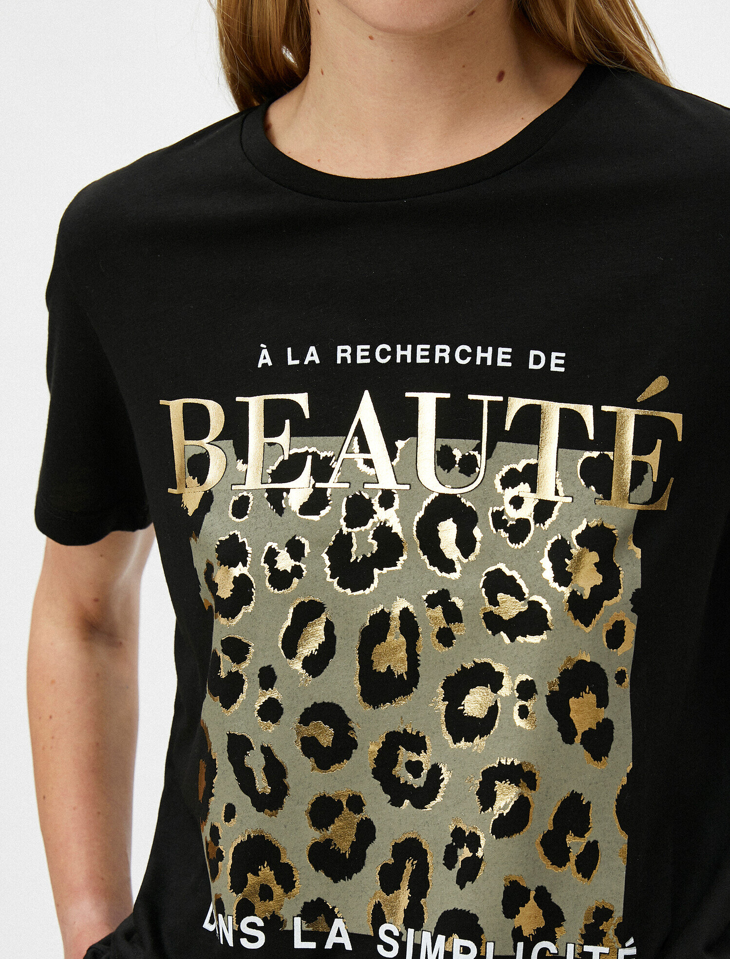   Kısa Kollu Tişört Bisiklet Yaka Baskılı