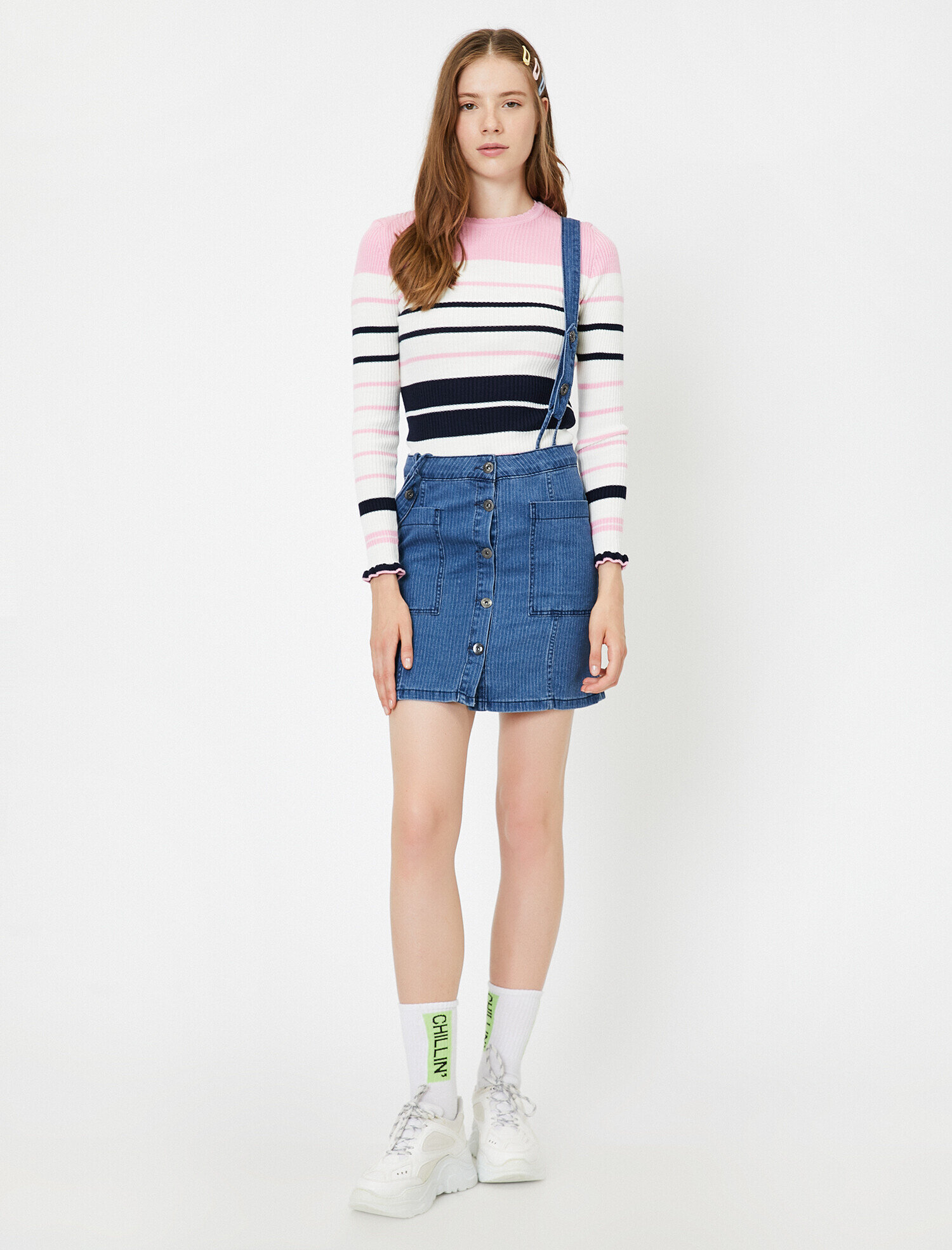   Çizgili Triko Kazak