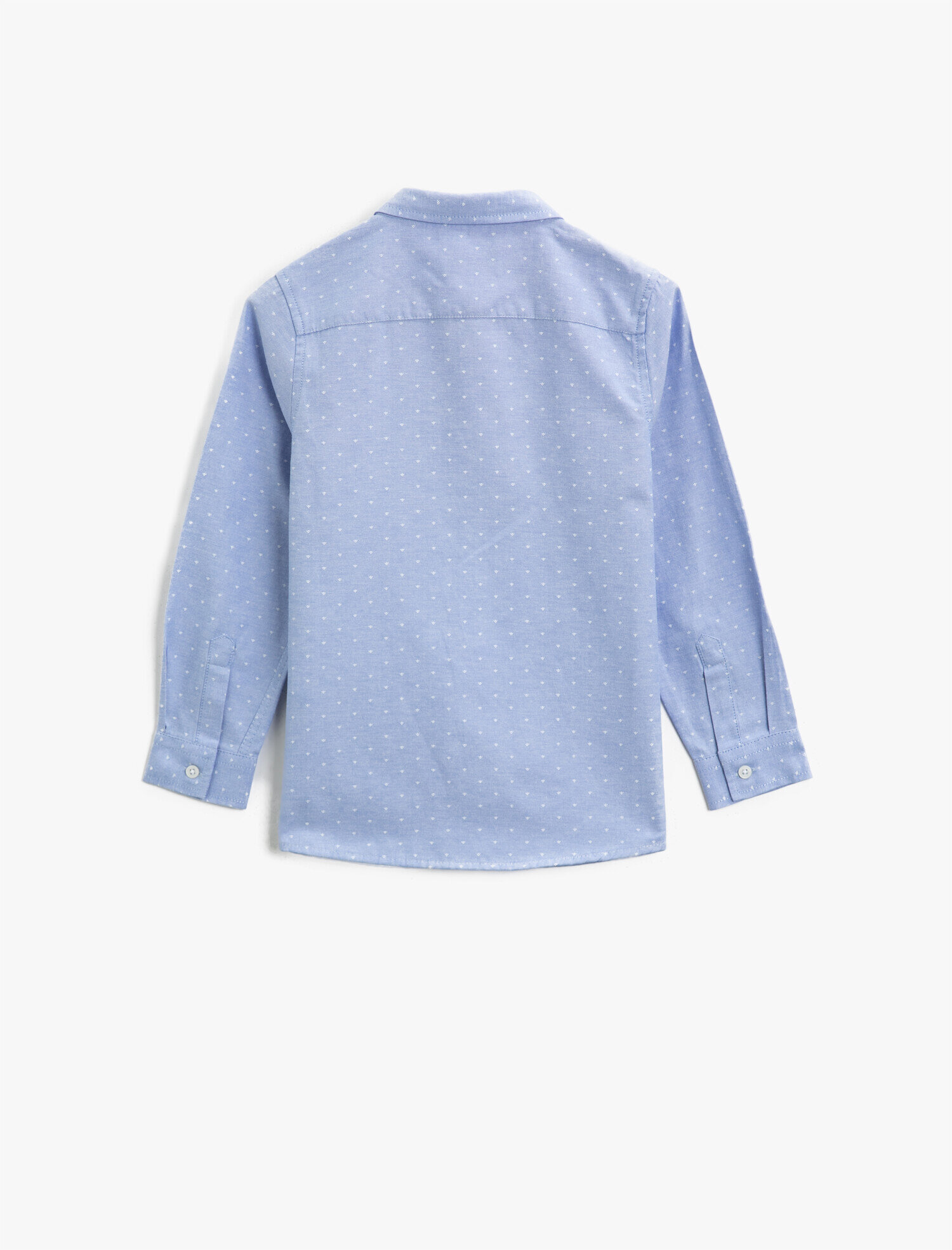  Erkek Çocuk Puantiyeli Pamuklu Klasik Yaka Uzun Kollu Gömlek