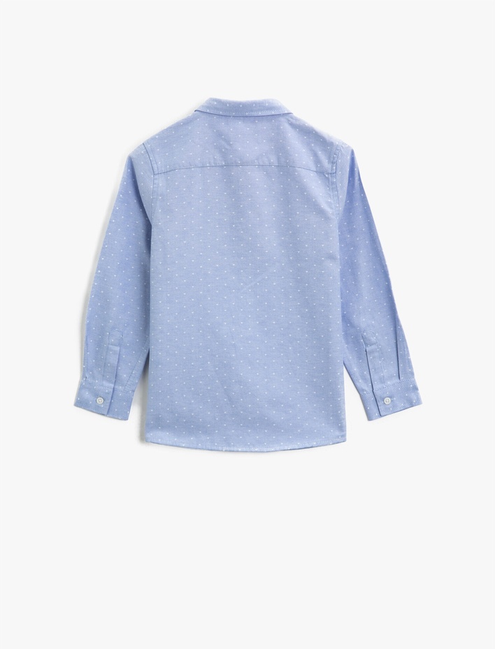 Erkek Çocuk Puantiyeli Pamuklu Klasik Yaka Uzun Kollu Gömlek