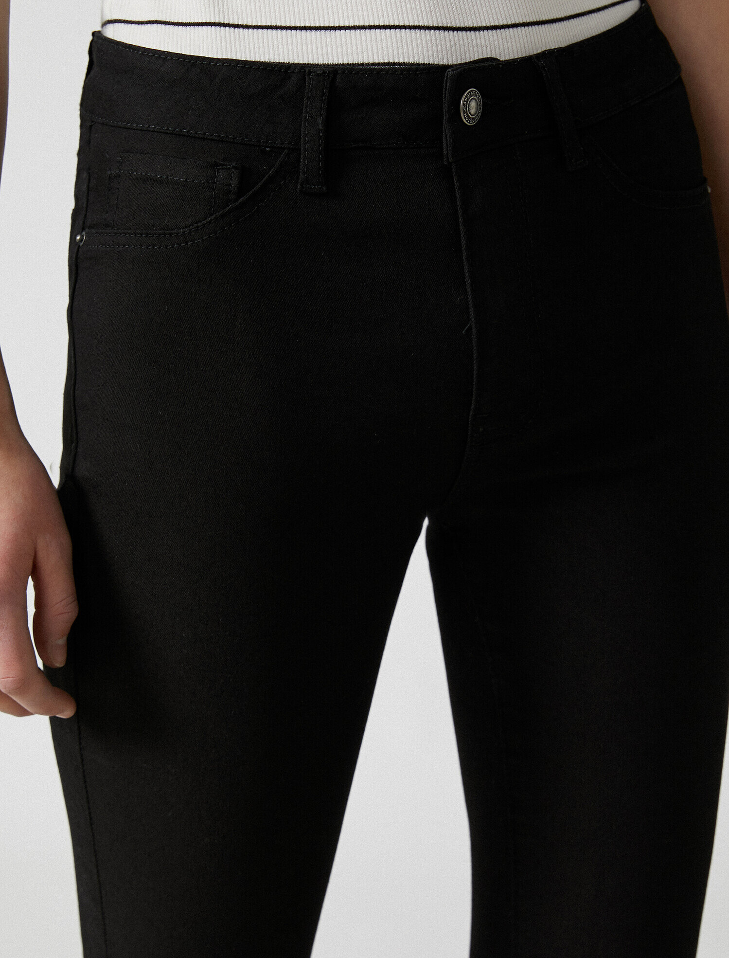   Yüksek Bel Dar Kesim Dar Paça Kot Pantolon - Carmen Jean